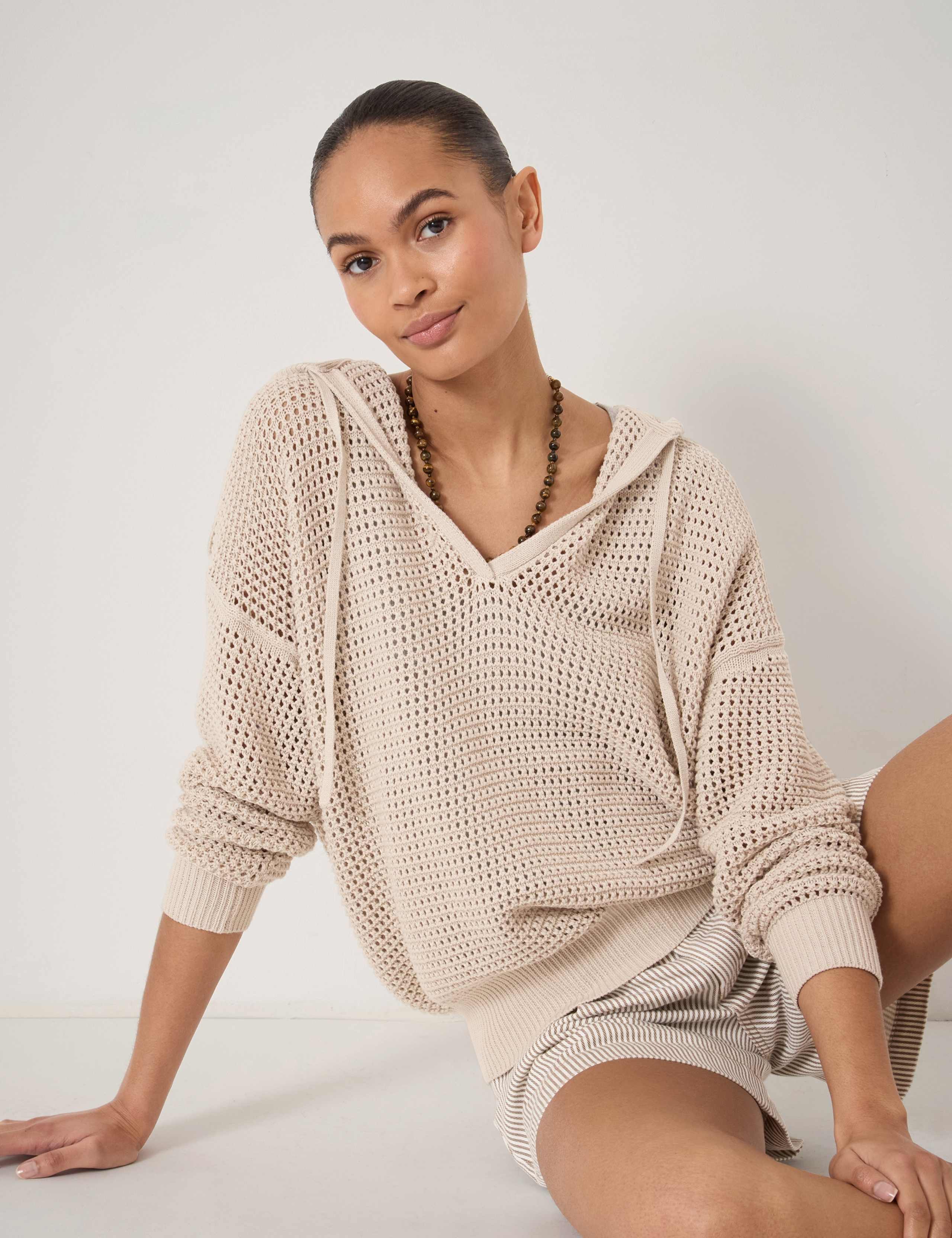 Pure Cotton Openstitch V-Neck Hoodie 4 of 6