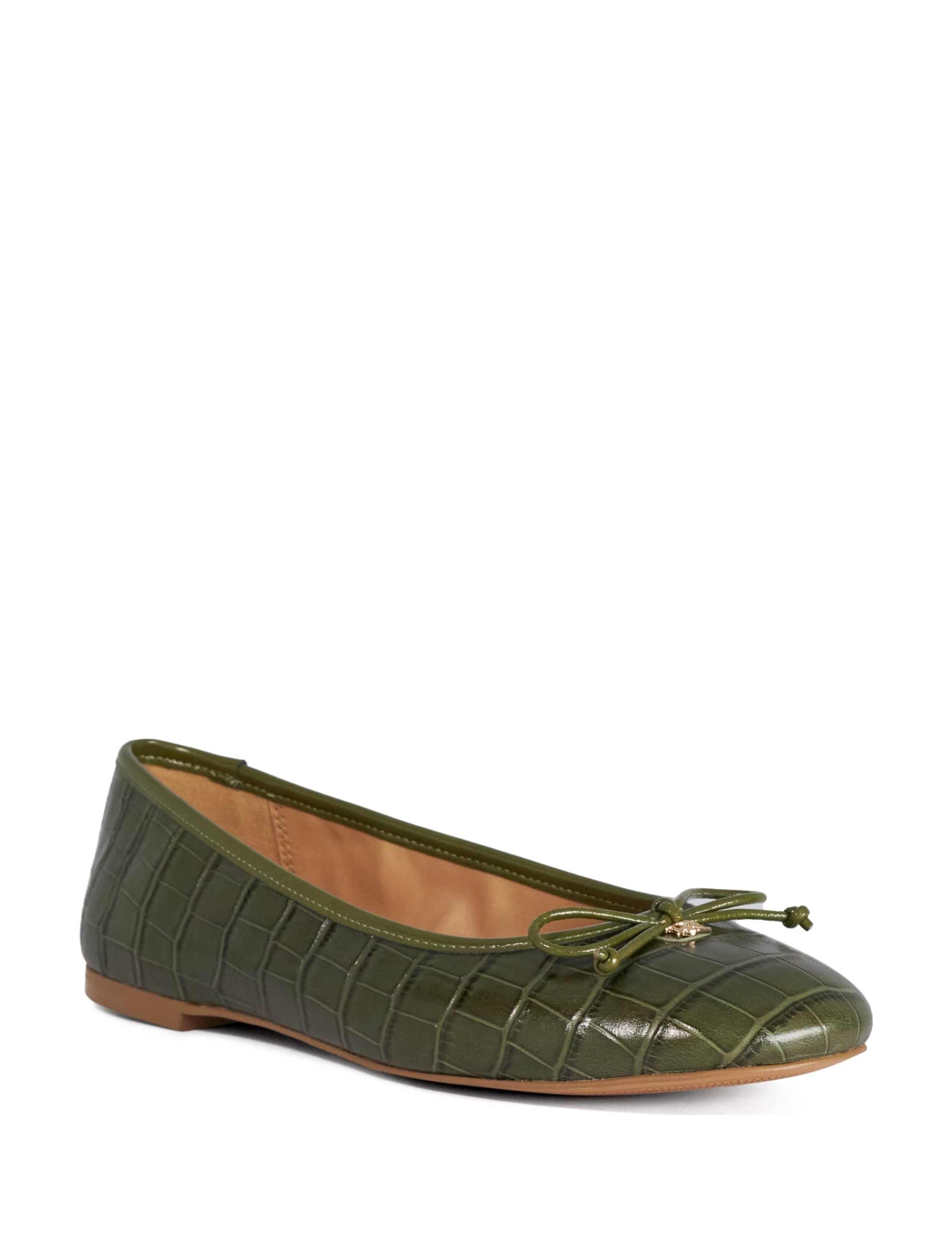 Leather Croc Ballet Pumps 3 of 5