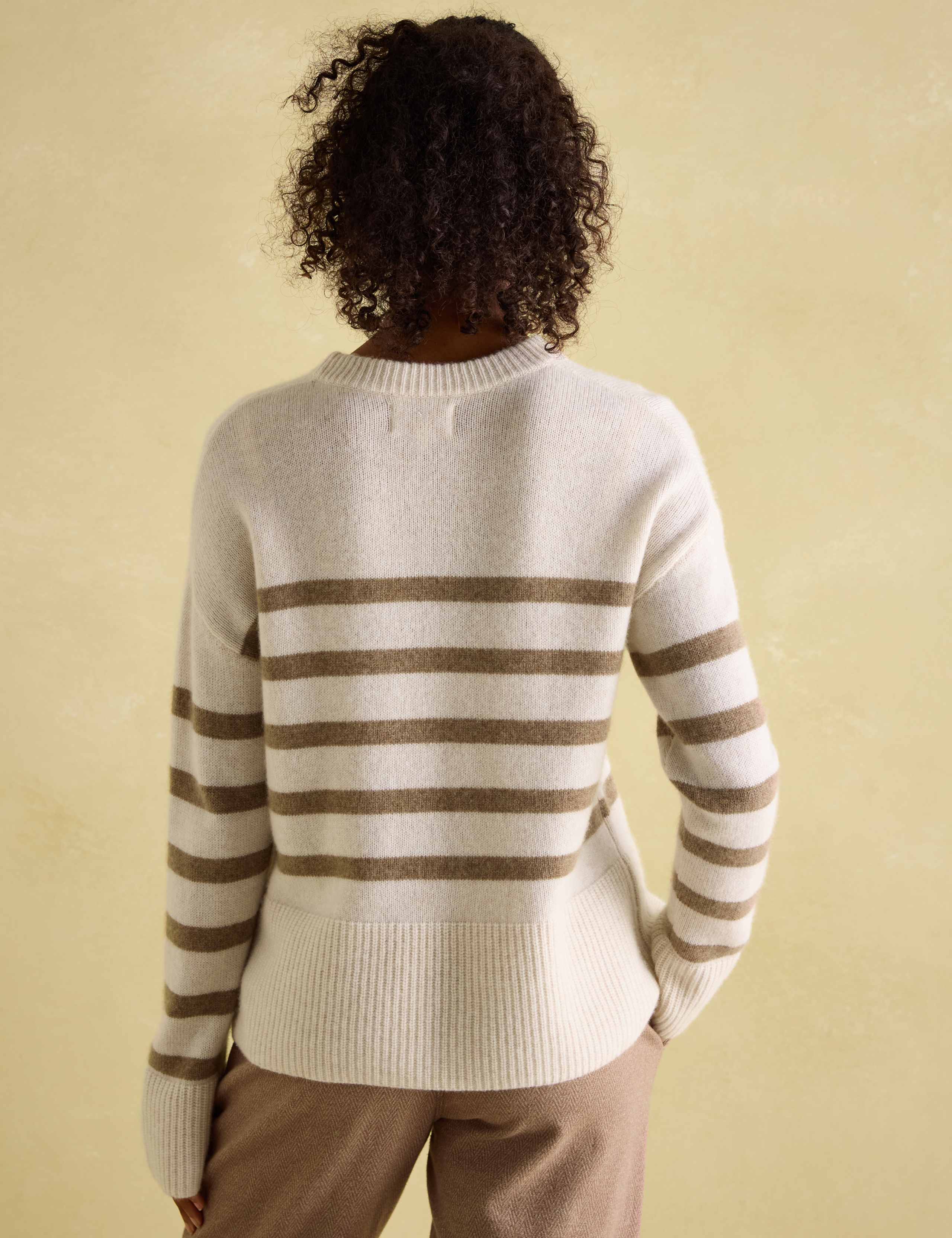 Pure Cashmere Striped Crew Neck Jumper 4 of 6