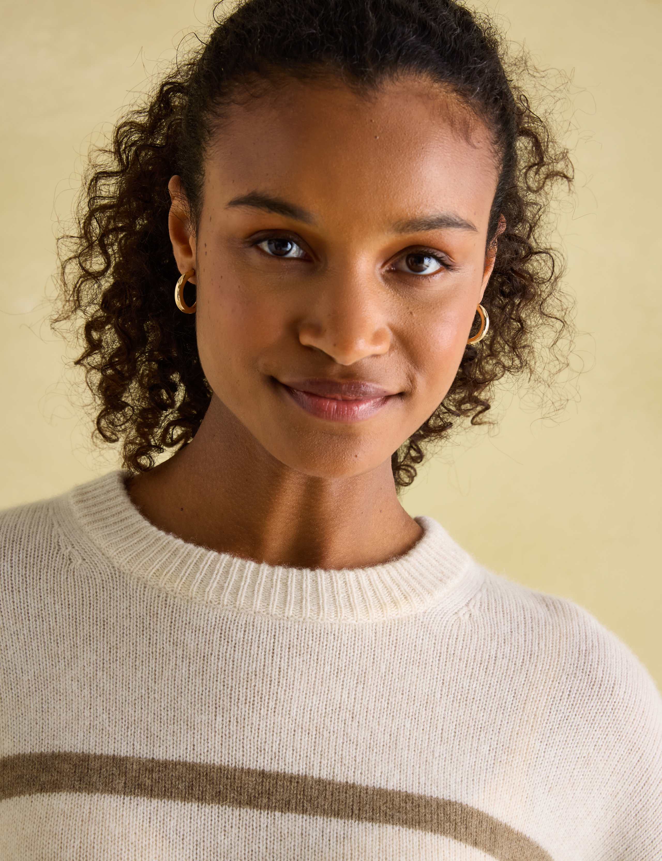 Pure Cashmere Striped Crew Neck Jumper 5 of 6