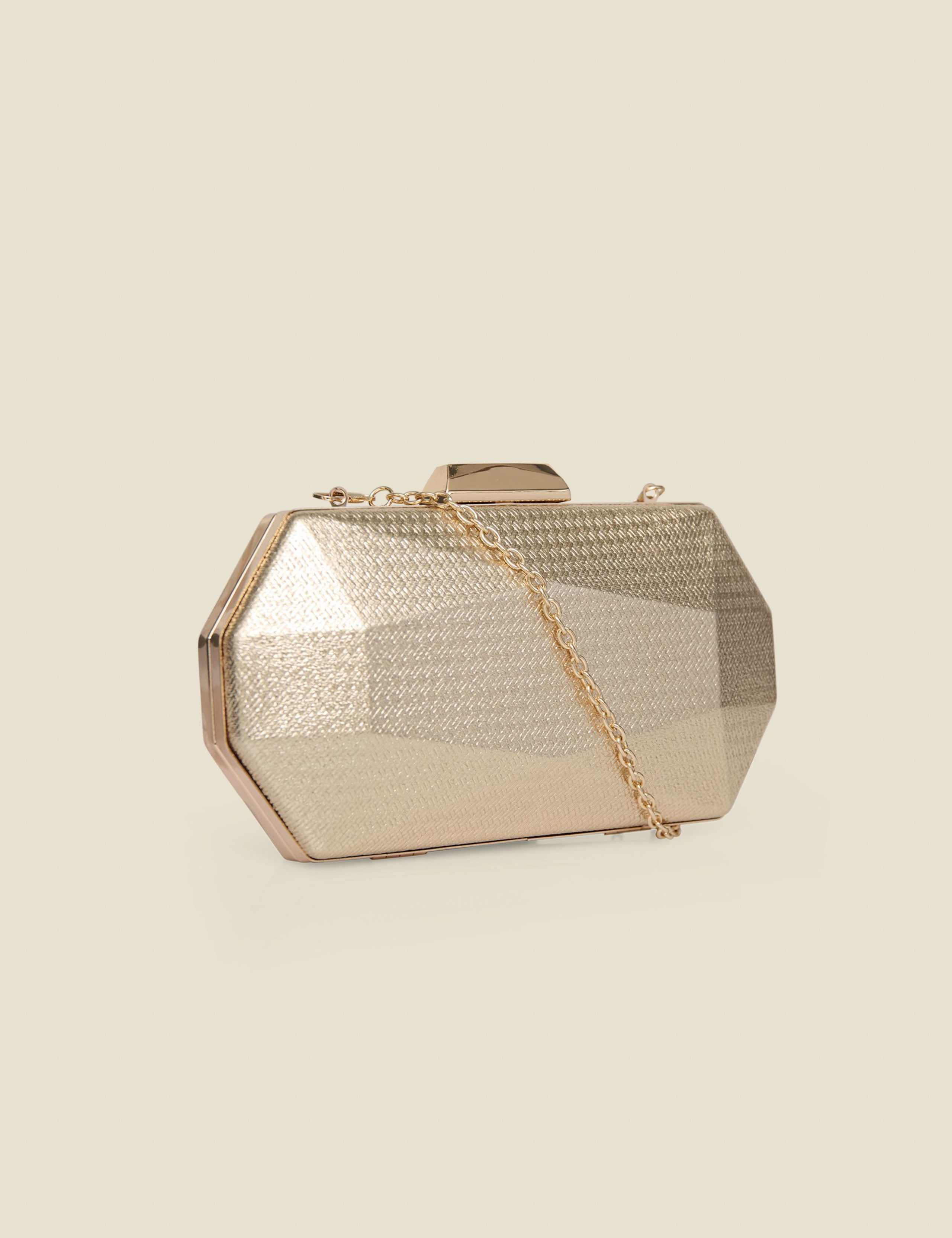 Metallic Geometric Chain Strap Clutch Bag 3 of 5