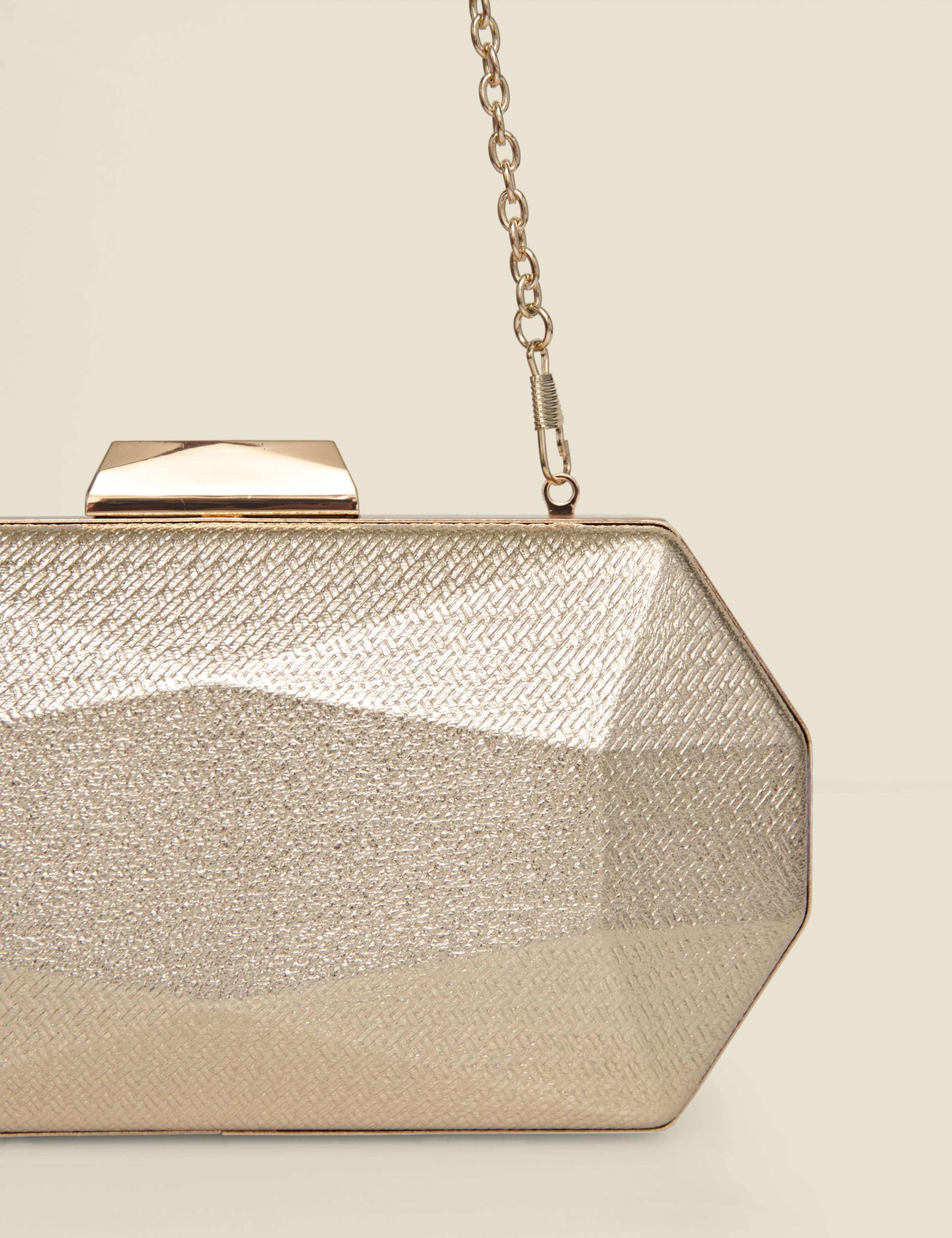 Metallic Geometric Chain Strap Clutch Bag 4 of 5