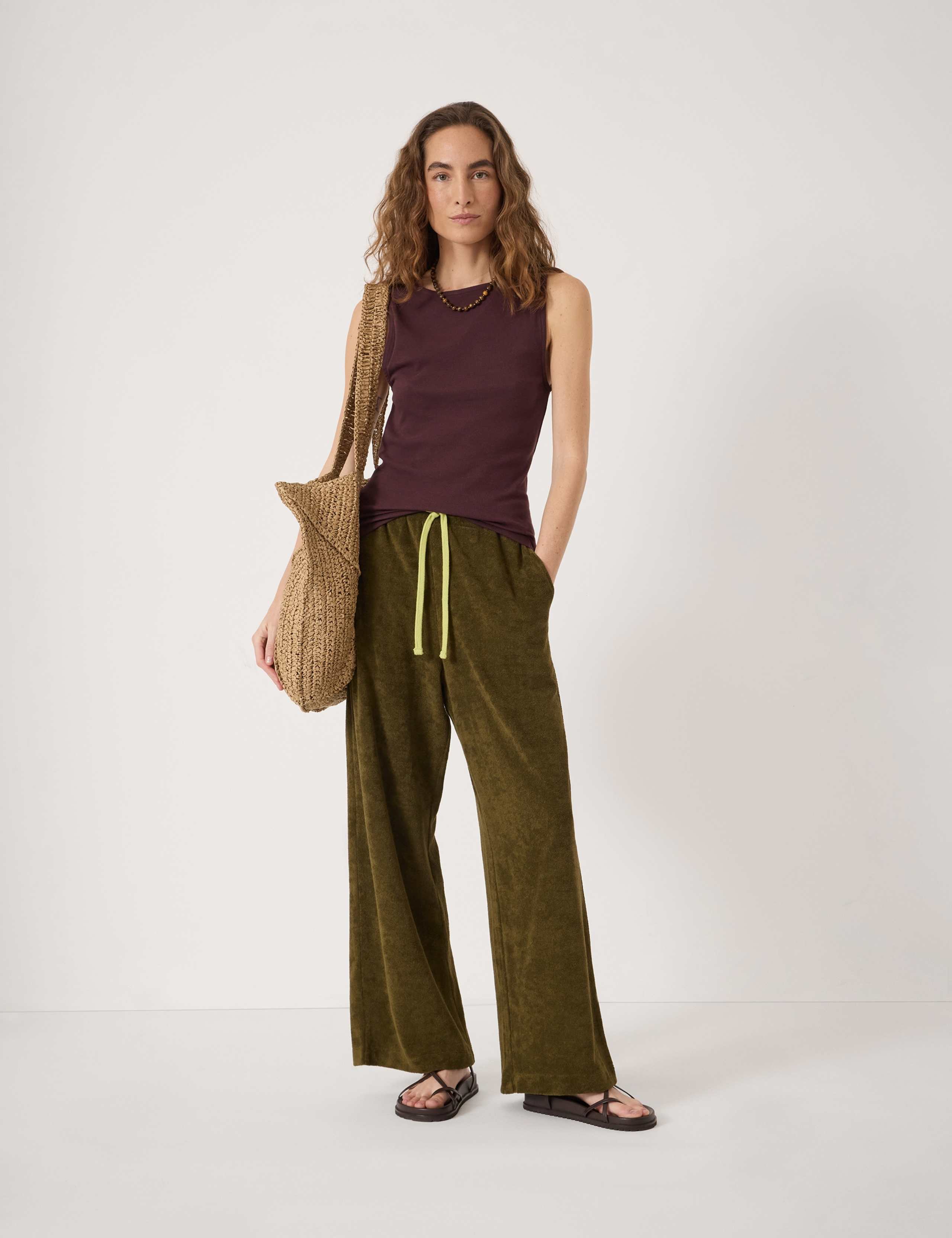 Cotton Rich Towelling Side Stripe Joggers 1 of 4