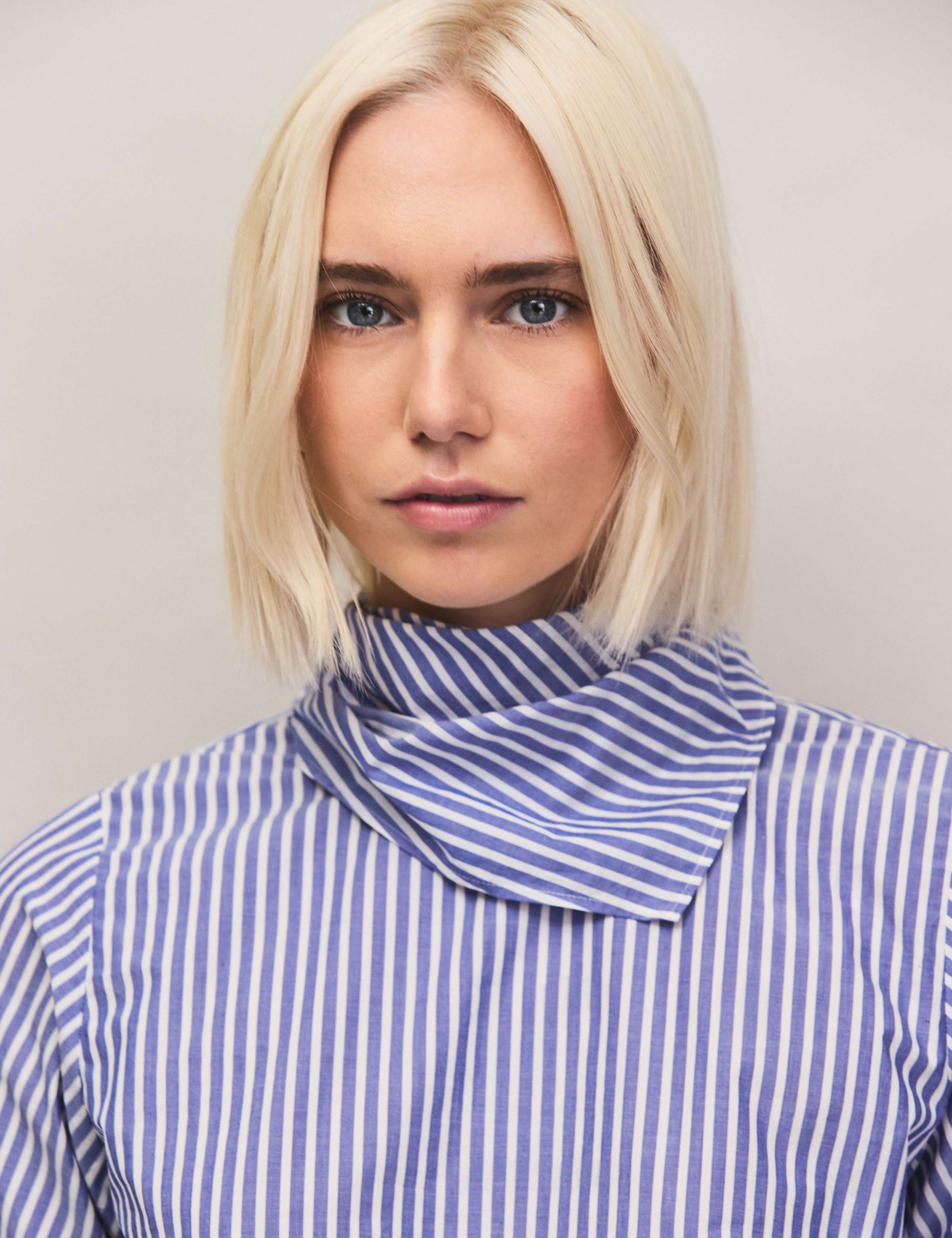 Pure Cotton Striped Scarf Neck Blouse 4 of 6