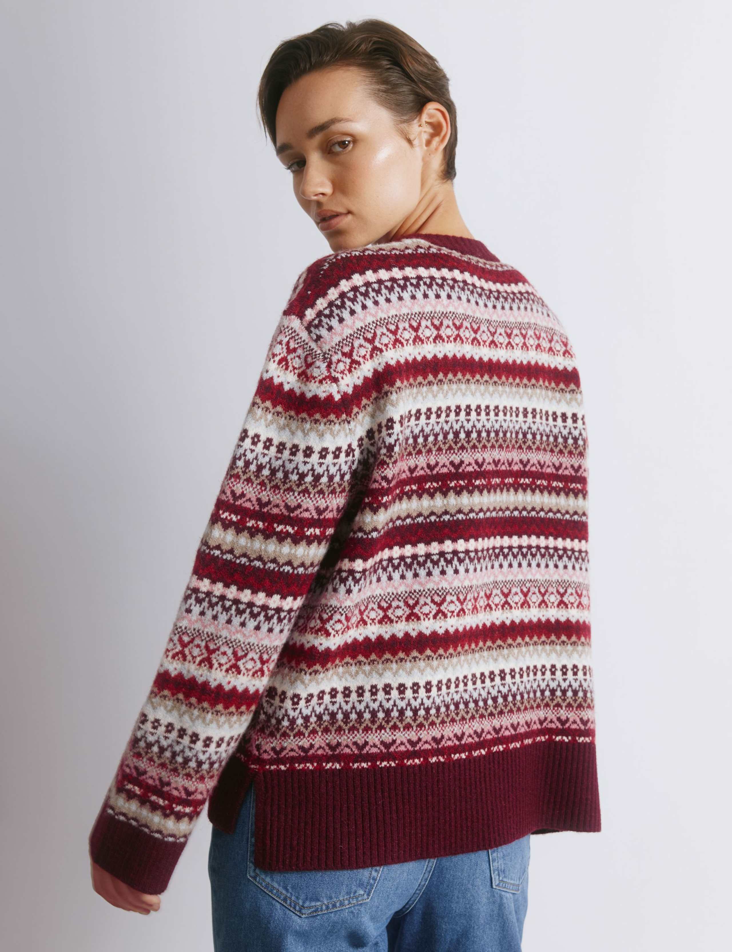 Fairisle Crew Neck Jumper with Wool 3 of 4