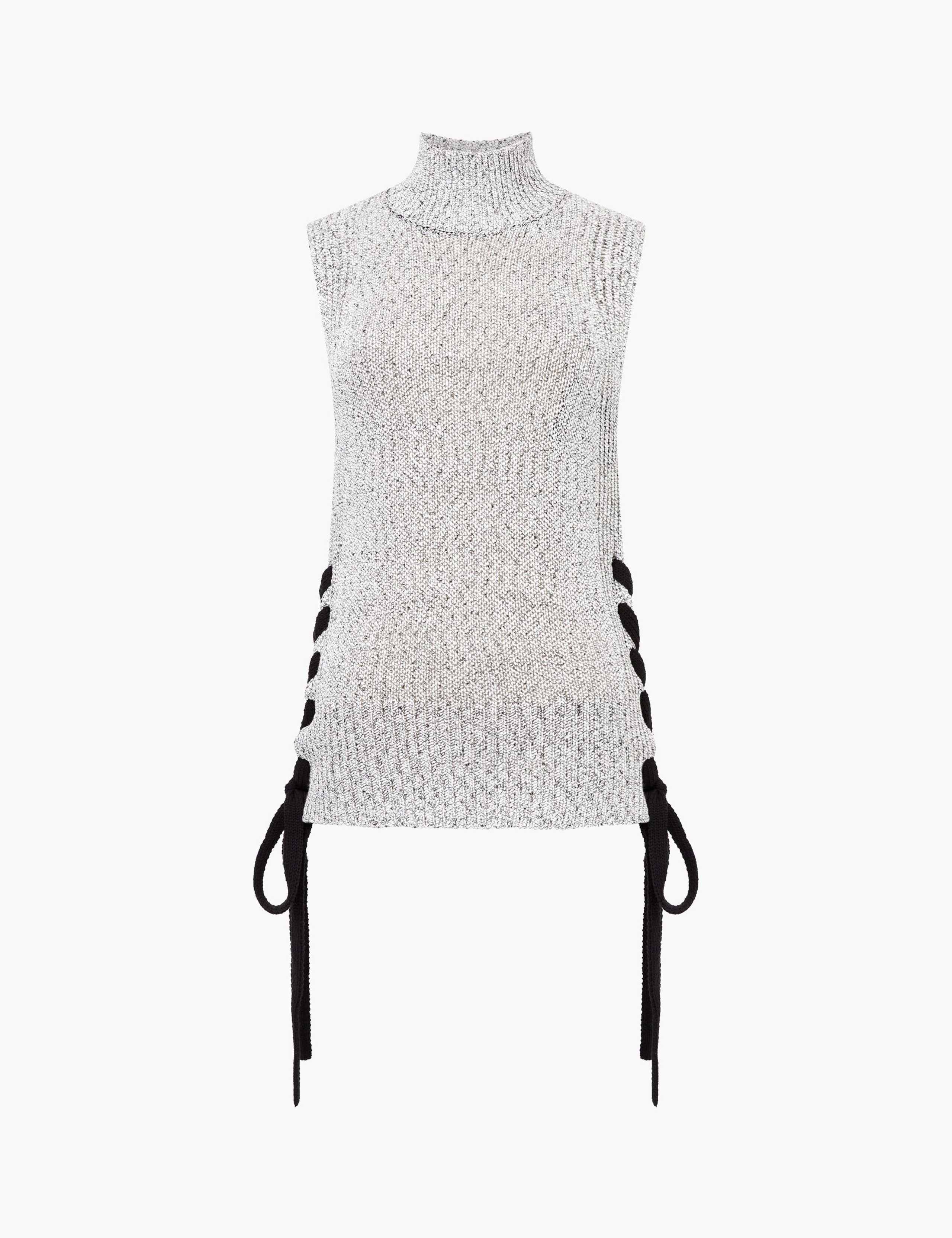 High Neck Longline Knitted Vest 2 of 3