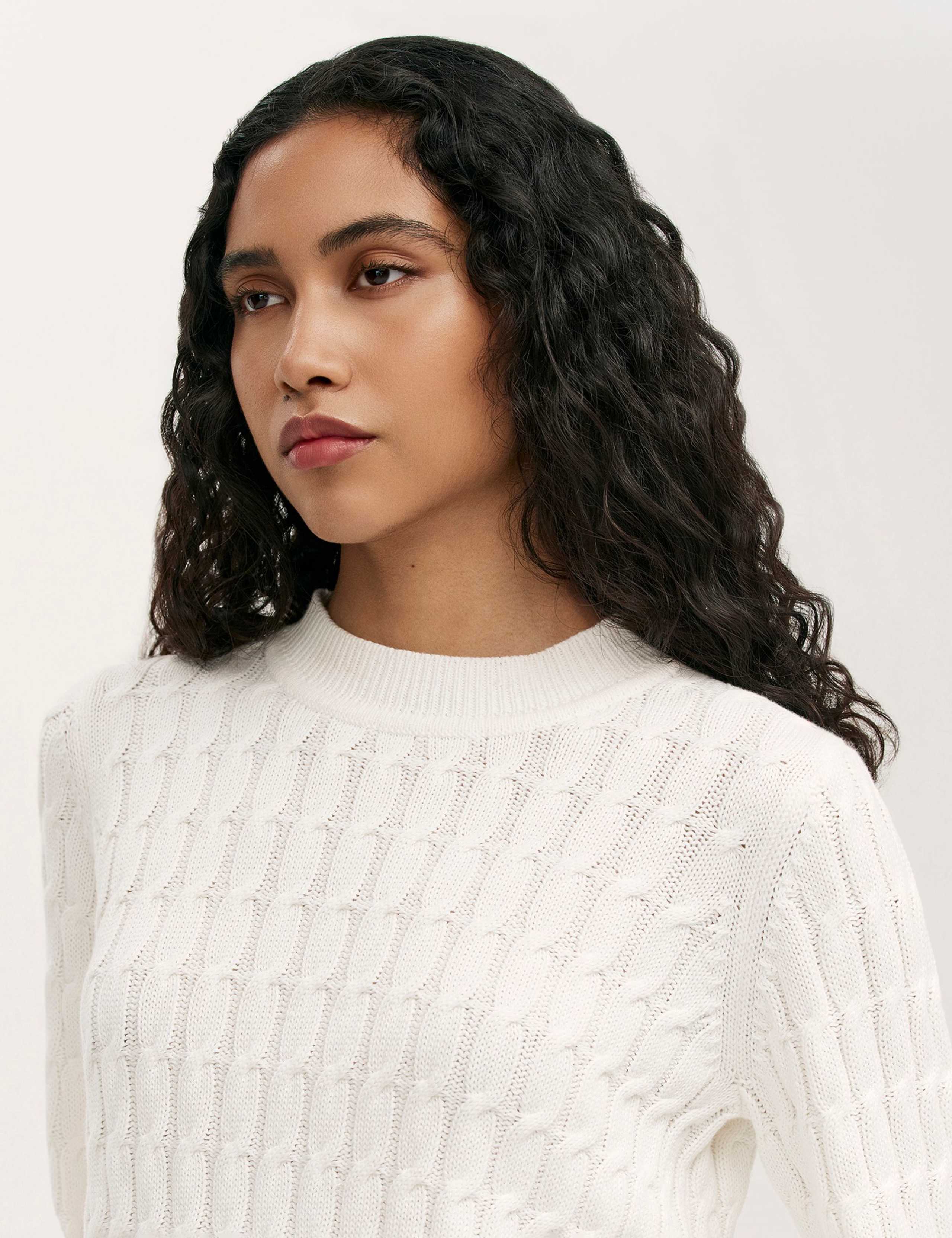 Pure Cotton Cable Knit Jumper 4 of 4