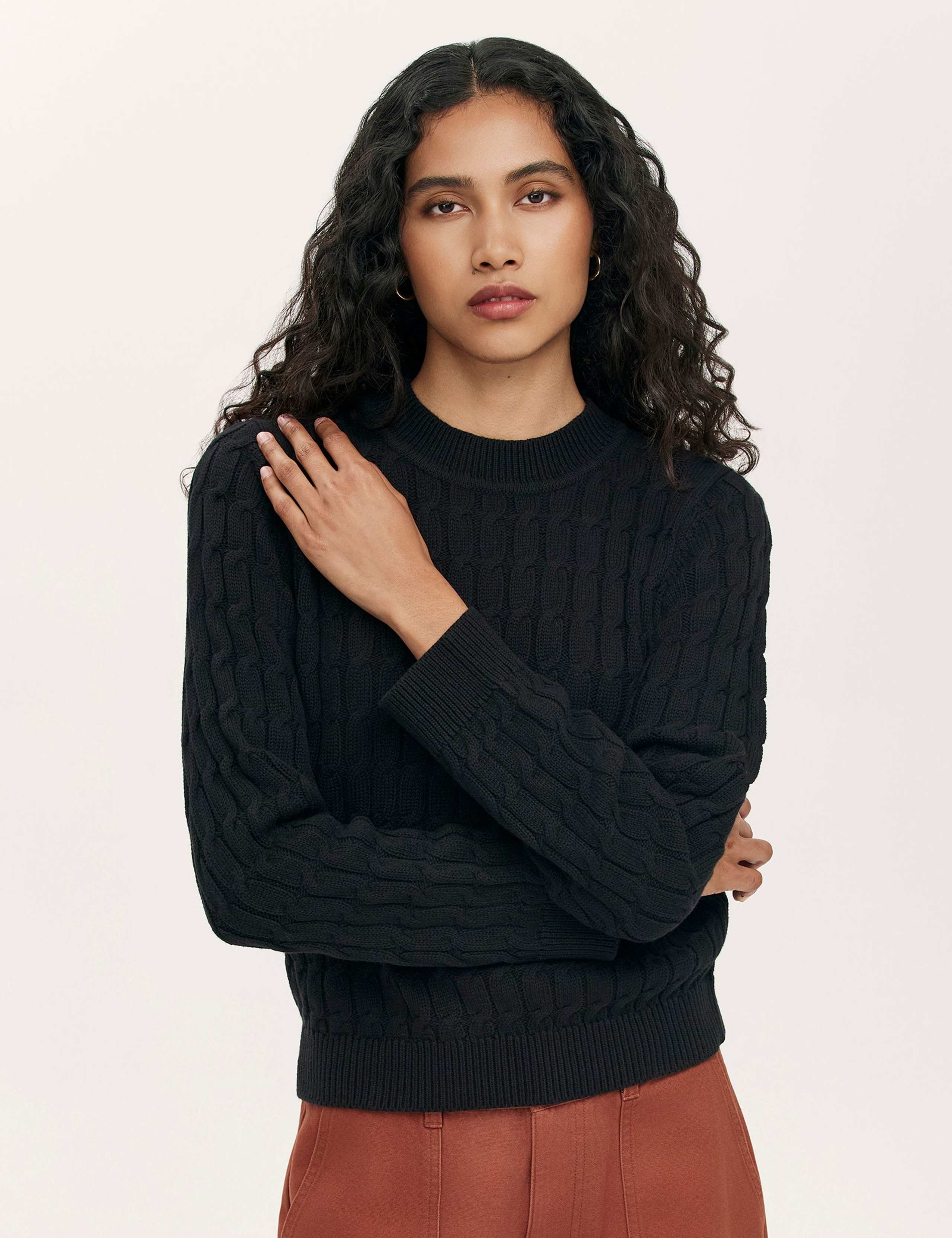 Pure Cotton Cable Knit Jumper 1 of 5