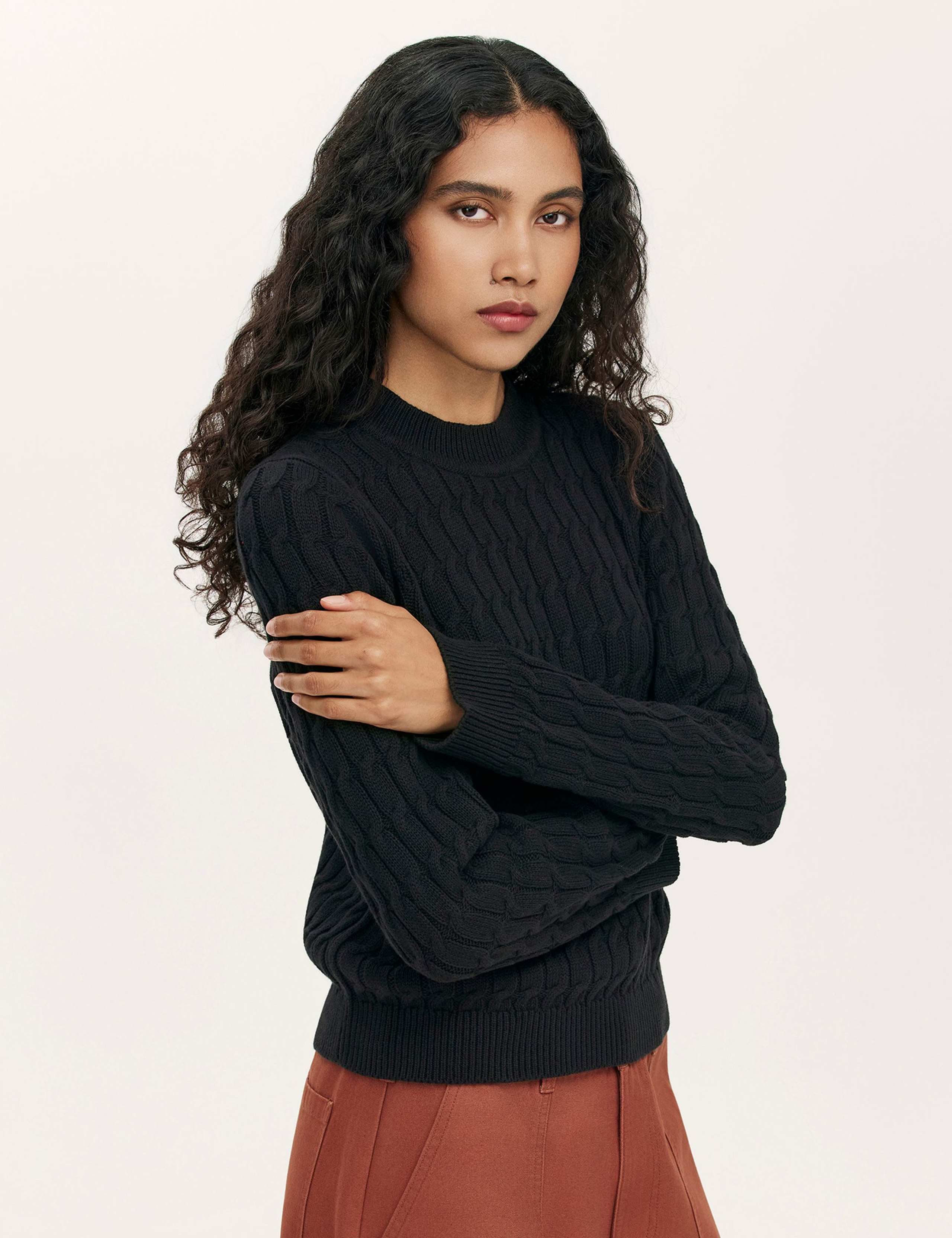 Pure Cotton Cable Knit Jumper 2 of 5