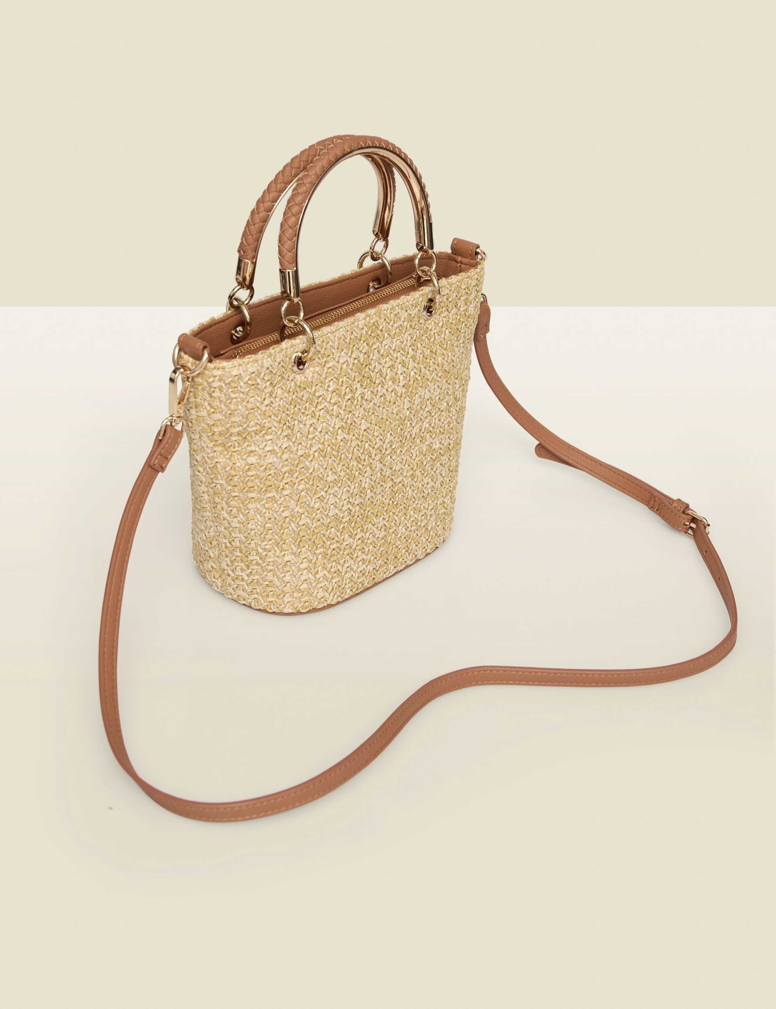 Raffia Braided Handle Cross Body Bag 3 of 4