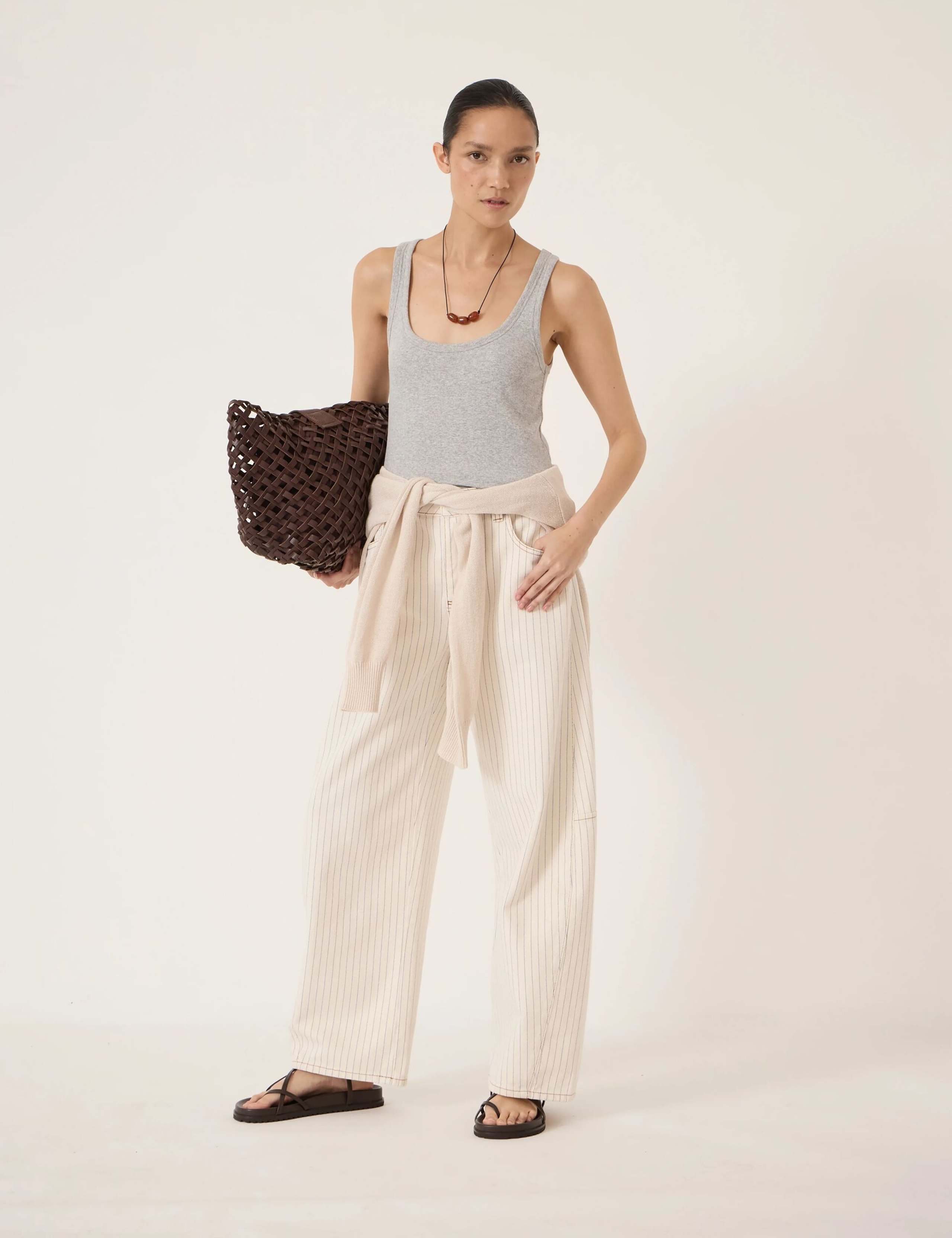 Striped Barrel Leg Jeans 1 of 5