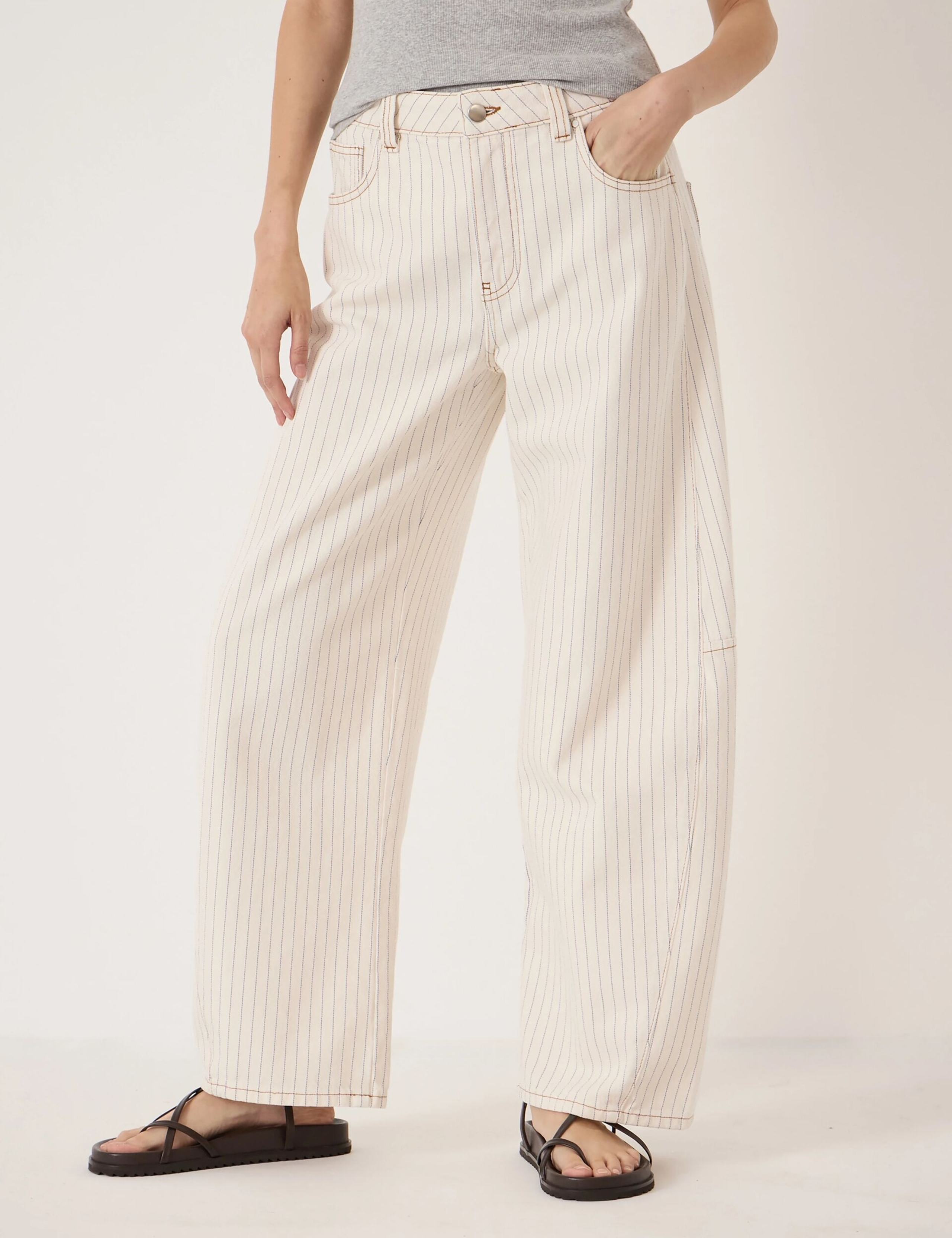 Striped Barrel Leg Jeans 3 of 5