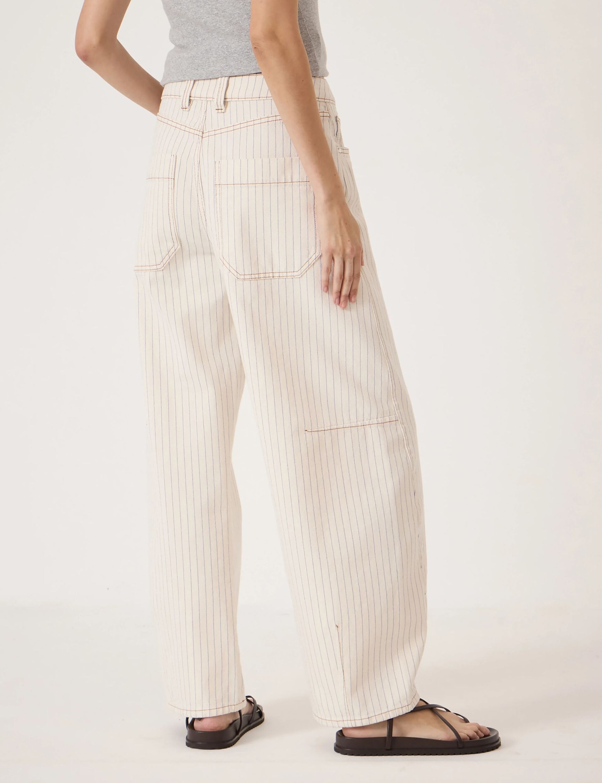 Striped Barrel Leg Jeans 4 of 5