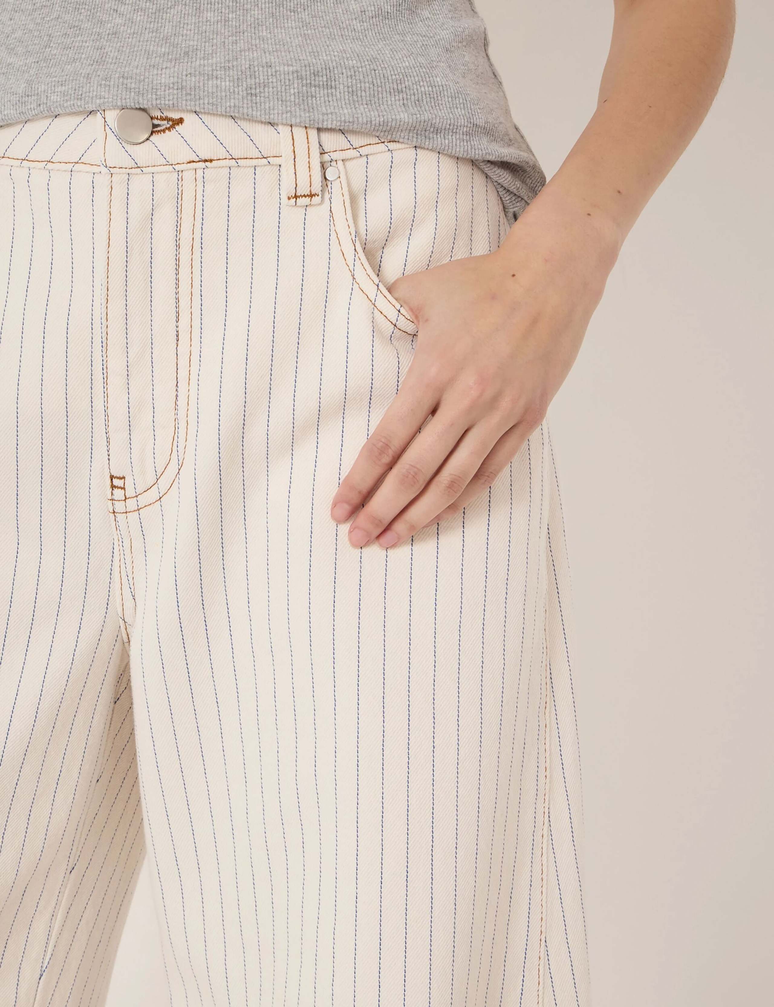 Striped Barrel Leg Jeans 5 of 5