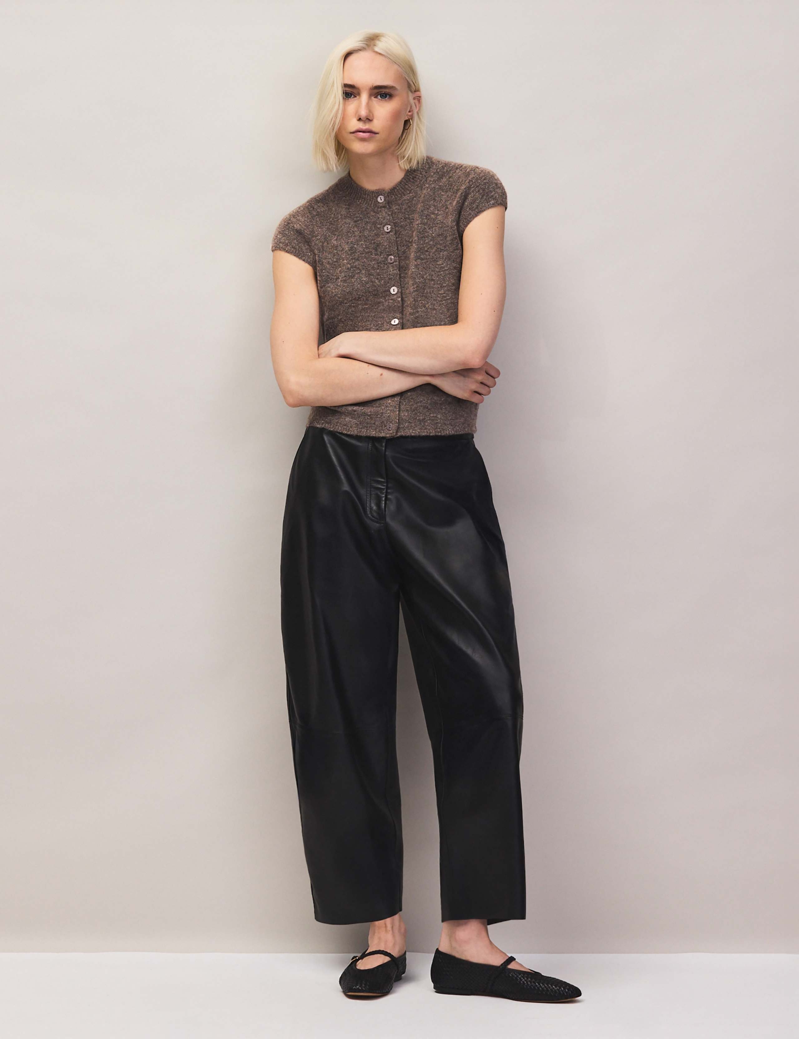Alpaca Blend Crew Neck Button Through Top 2 of 4