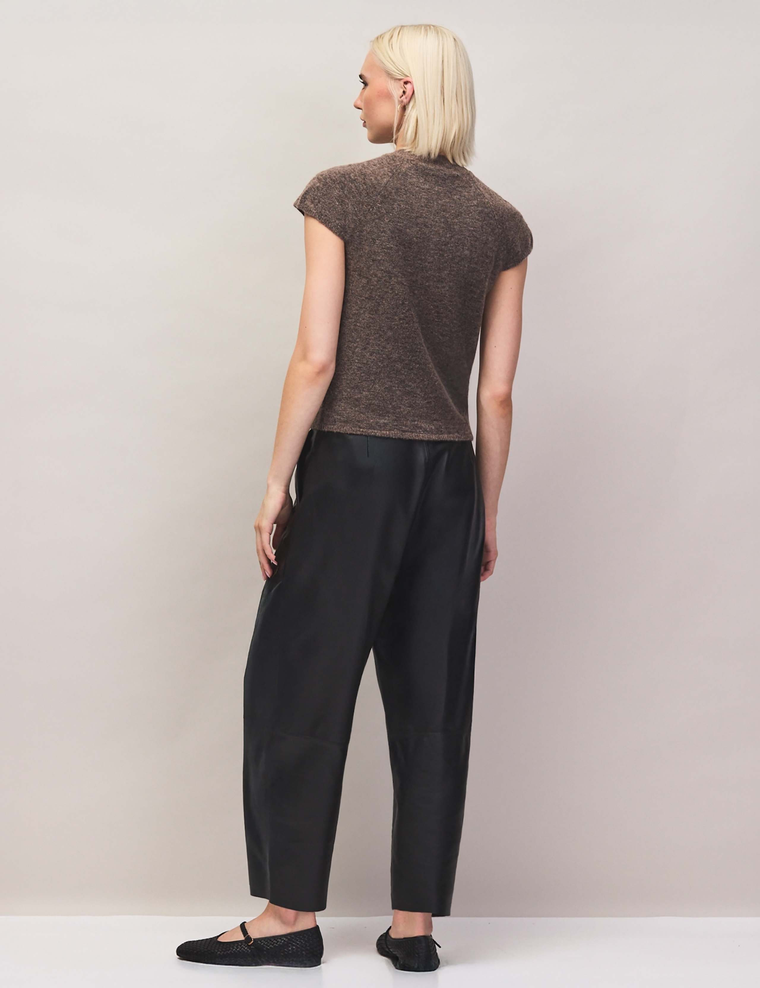 Alpaca Blend Crew Neck Button Through Top 6 of 7