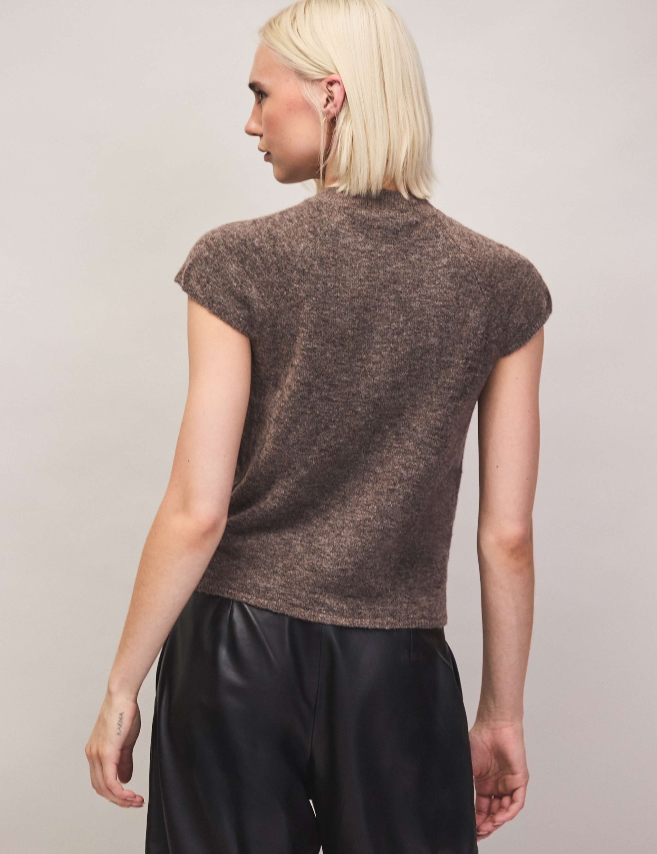 Alpaca Blend Crew Neck Button Through Top 7 of 7
