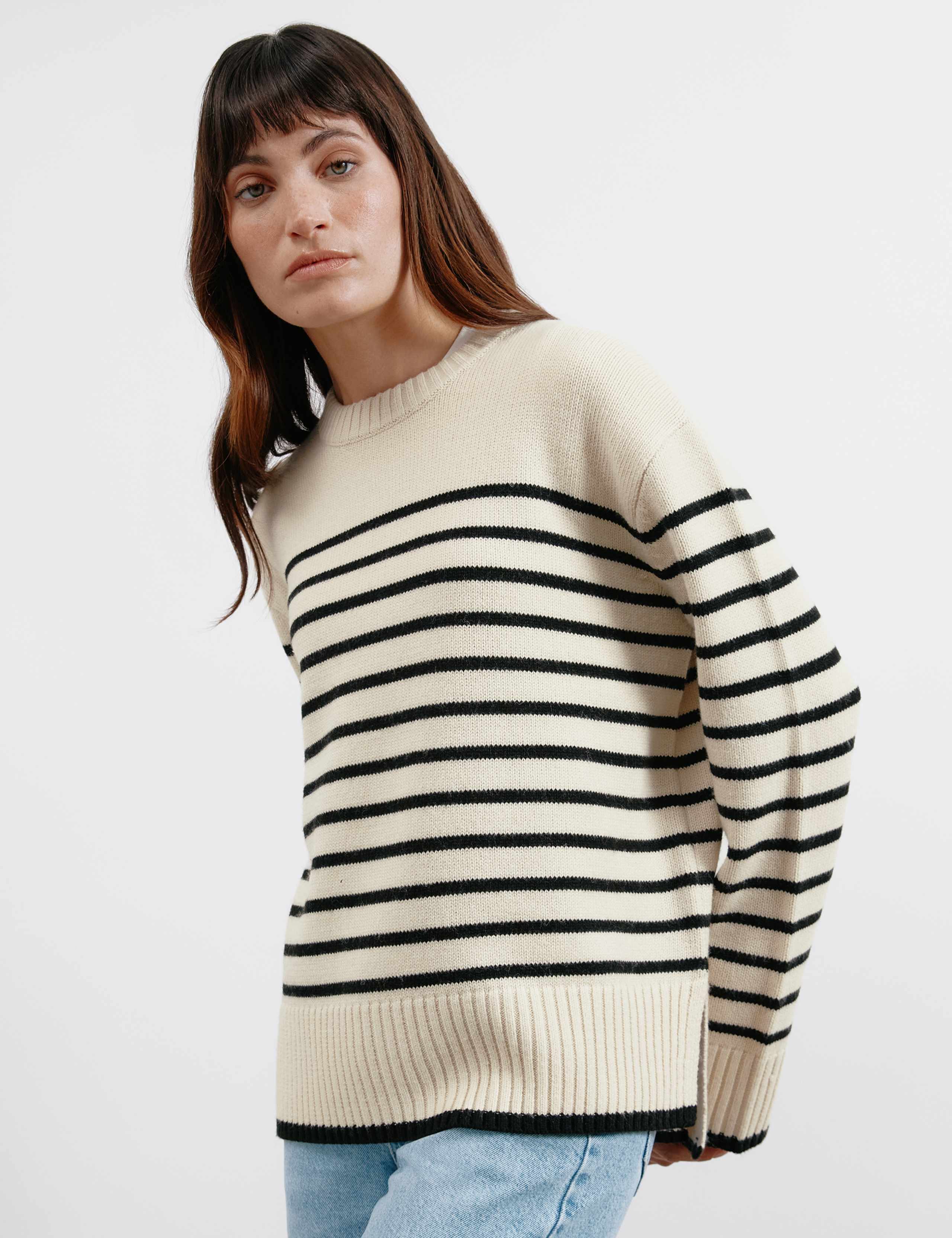 Striped Crew Neck Jumper with Wool 4 of 6