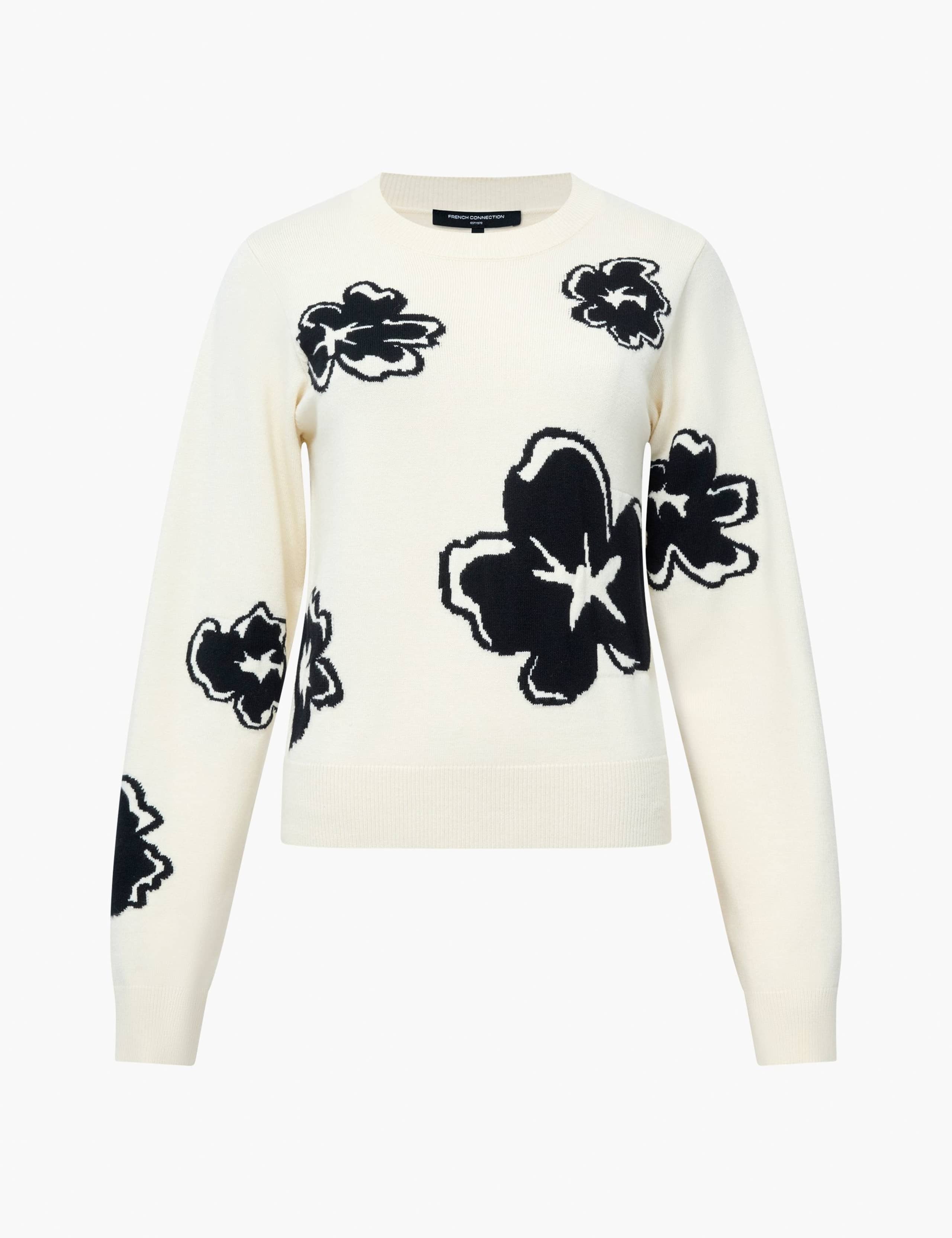 Jacquard Floral Jumper with Wool 2 of 3