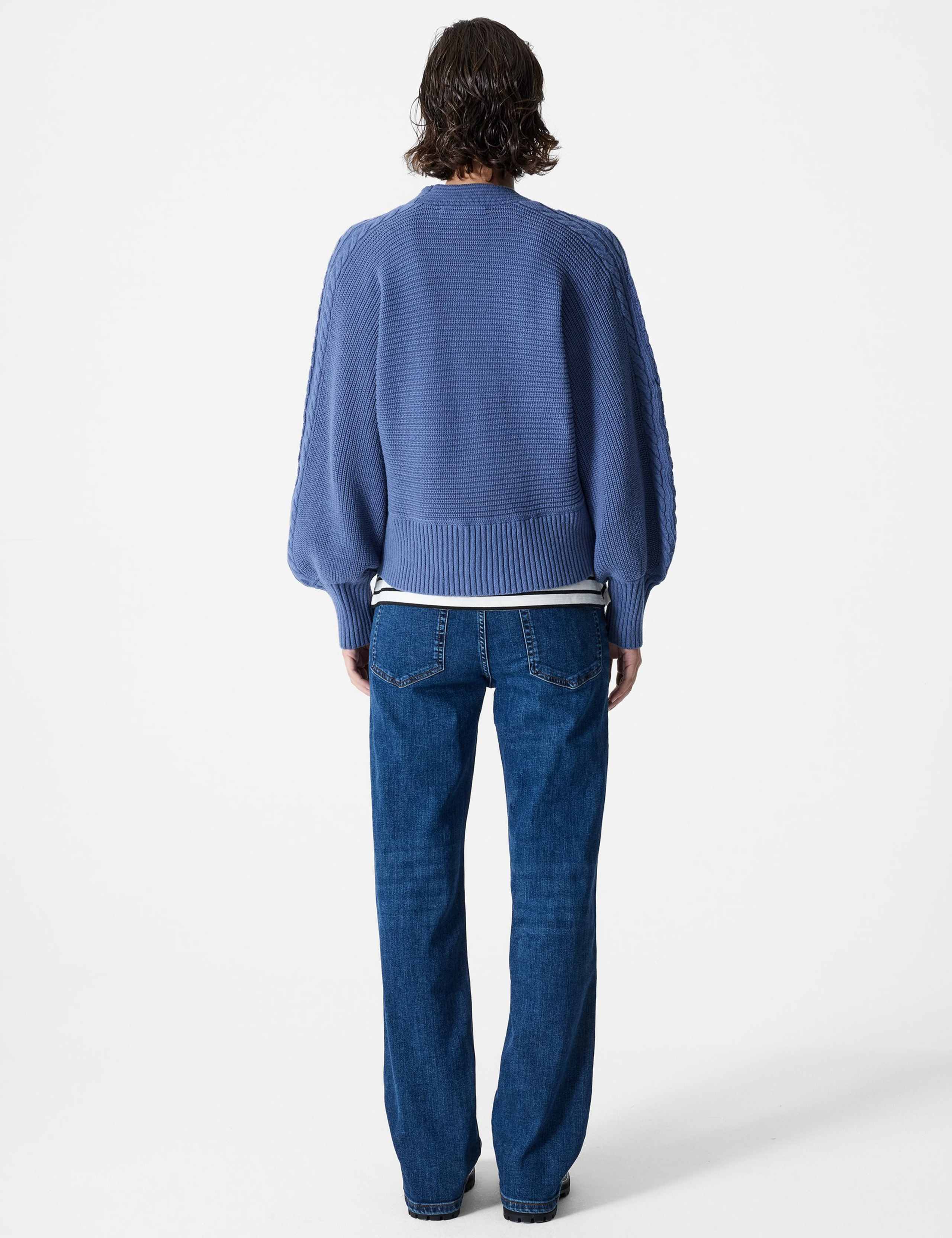 Cotton Rich Textured V-Neck Cardigan 3 of 3