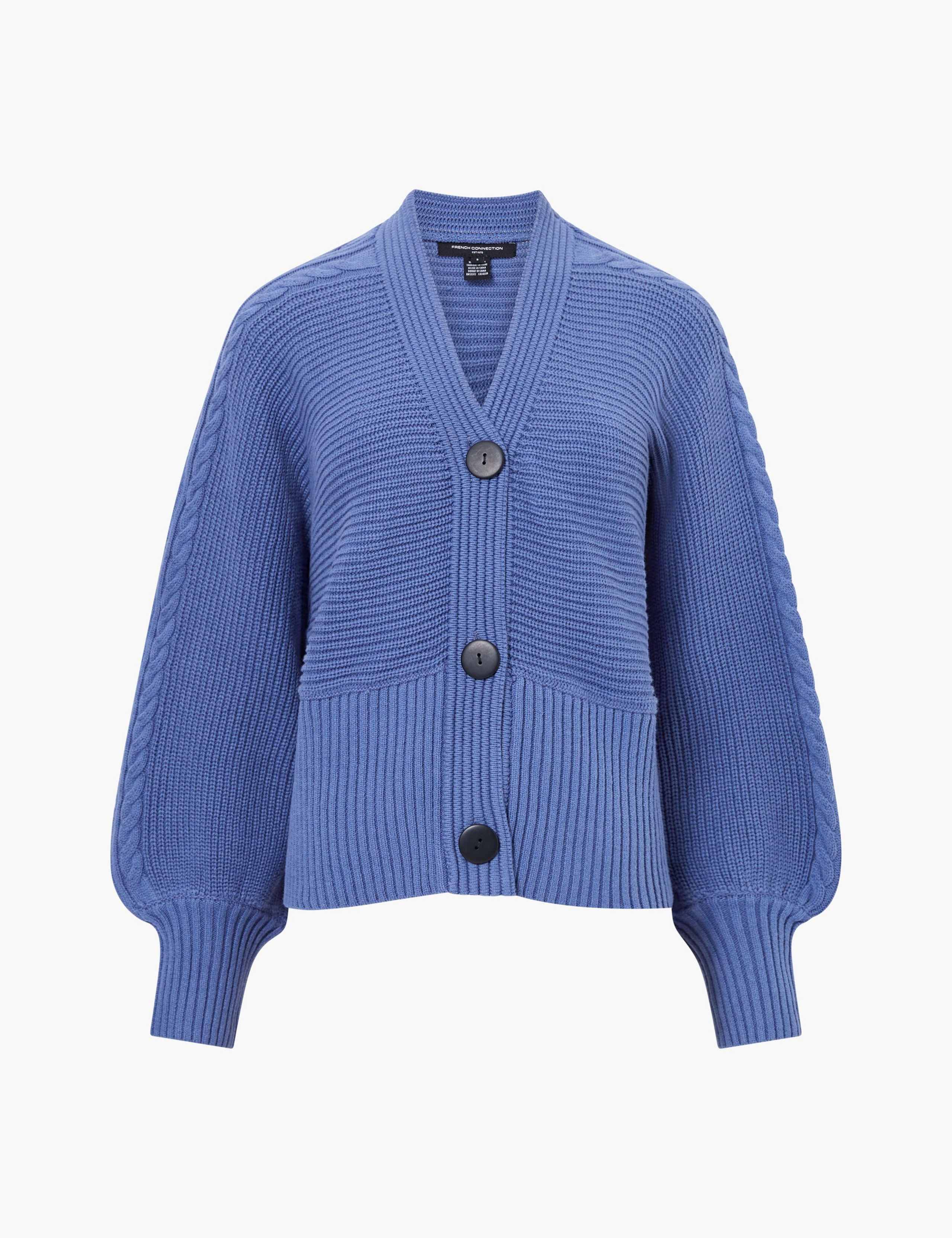 Cotton Rich Textured V-Neck Cardigan 2 of 3