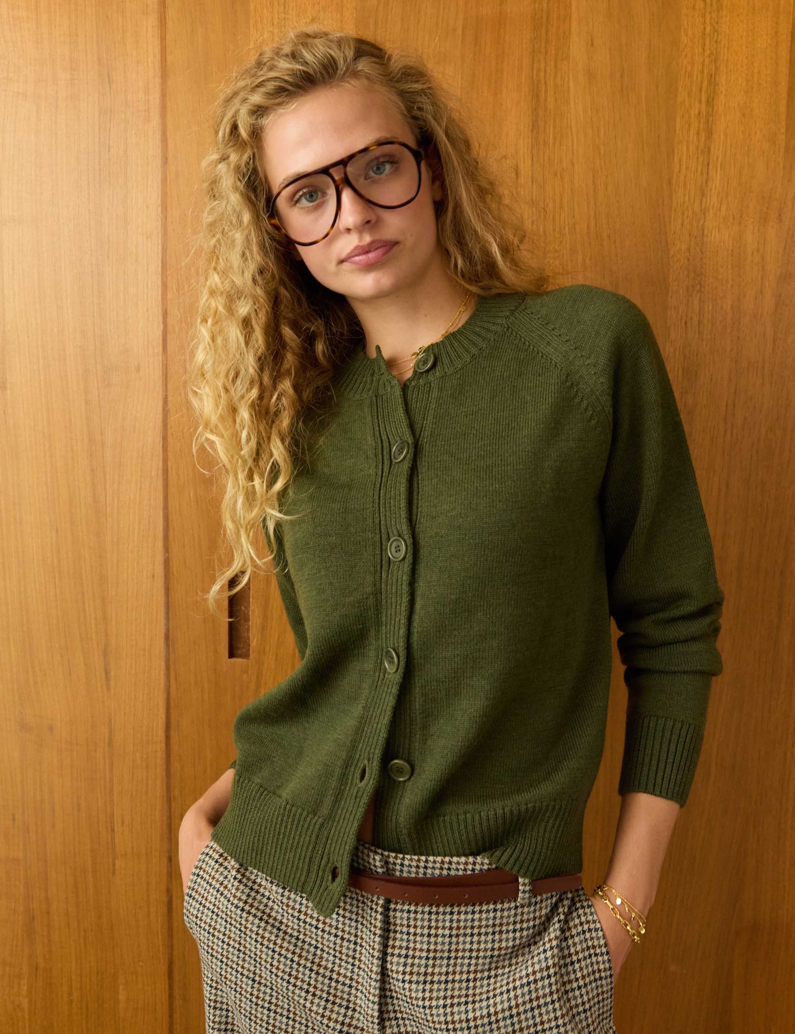 Pure Wool Crew Neck Cardigan 2 of 5