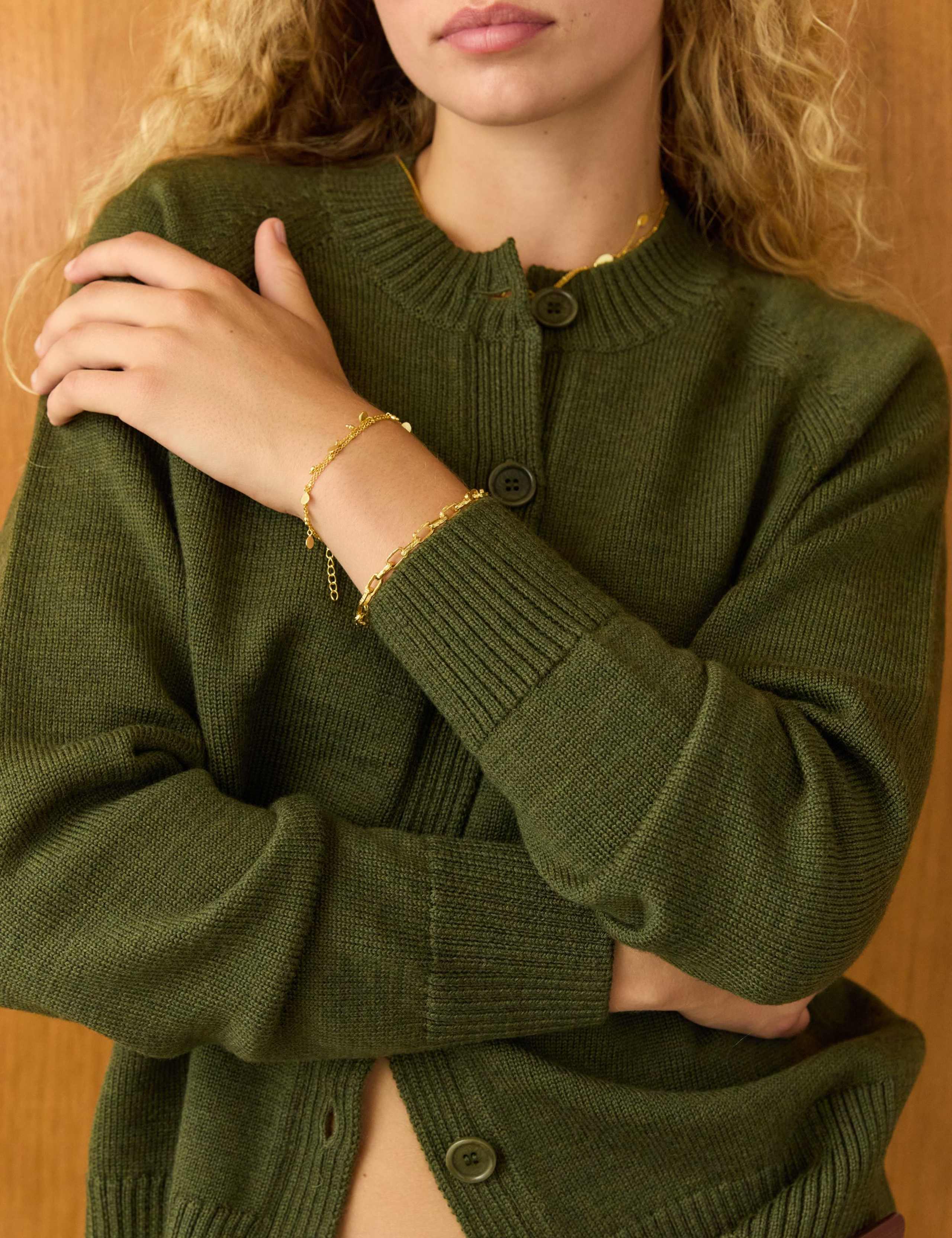 Pure Wool Crew Neck Cardigan 3 of 5