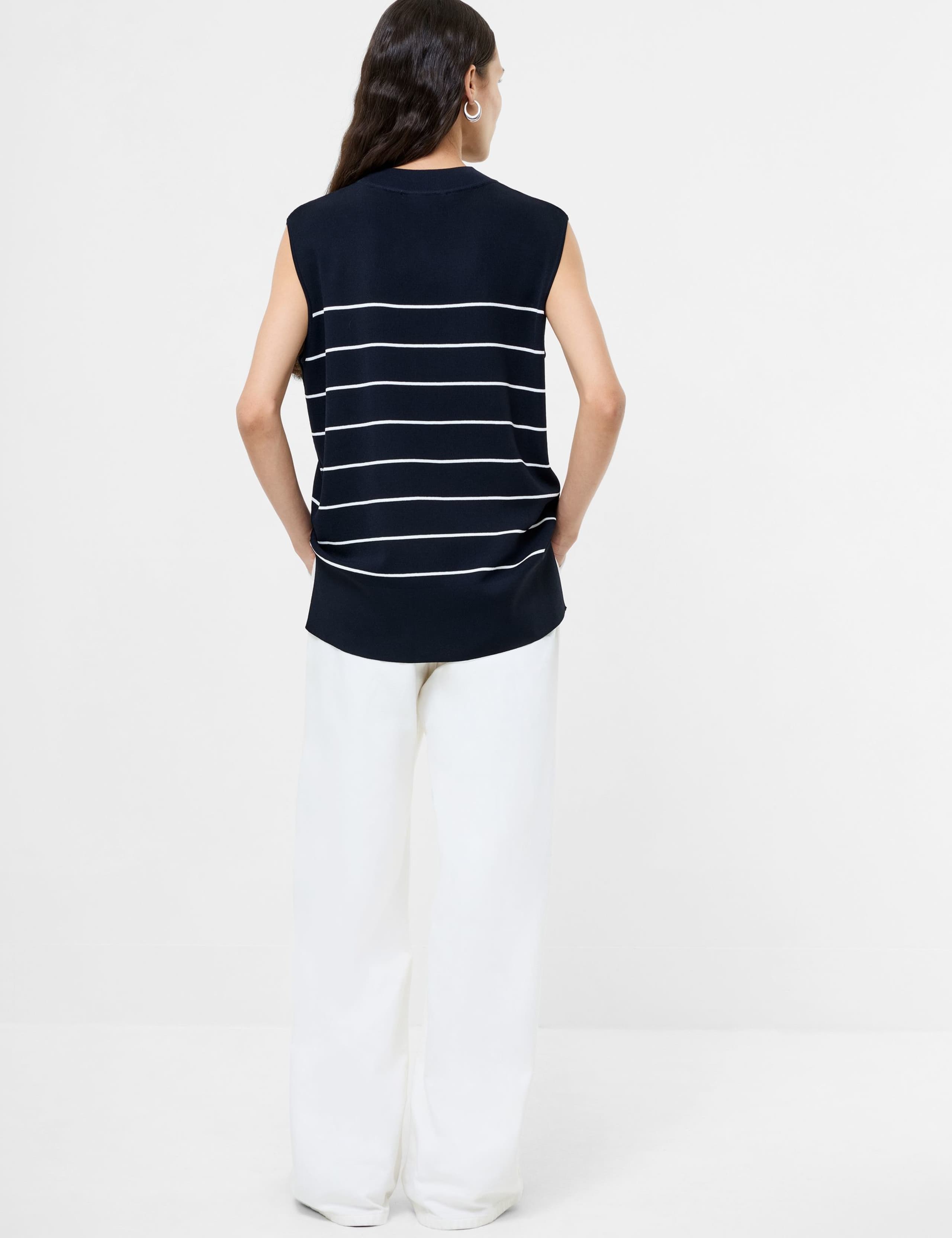 Striped Crew Neck Knitted Vest 3 of 3