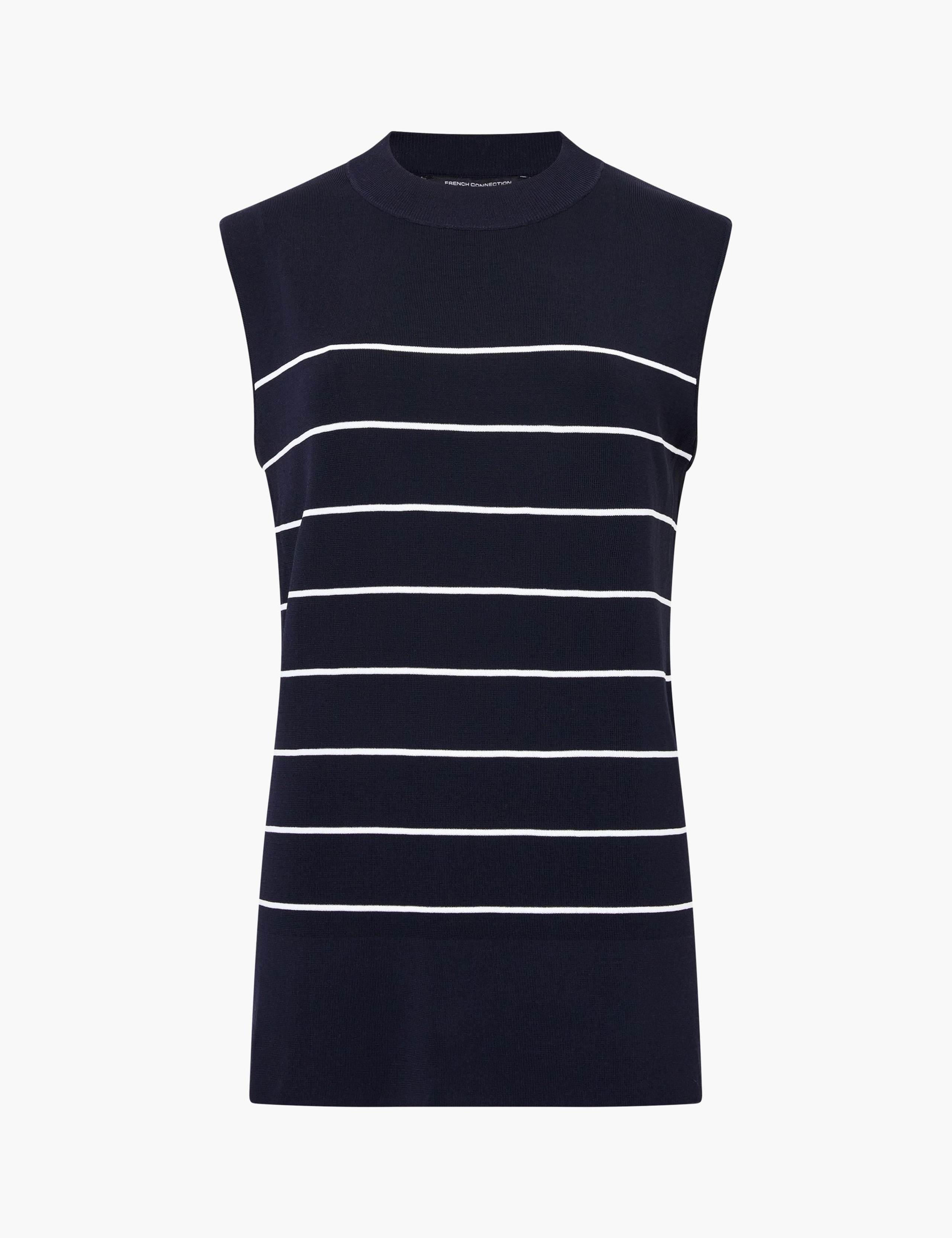 Striped Crew Neck Knitted Vest 2 of 3