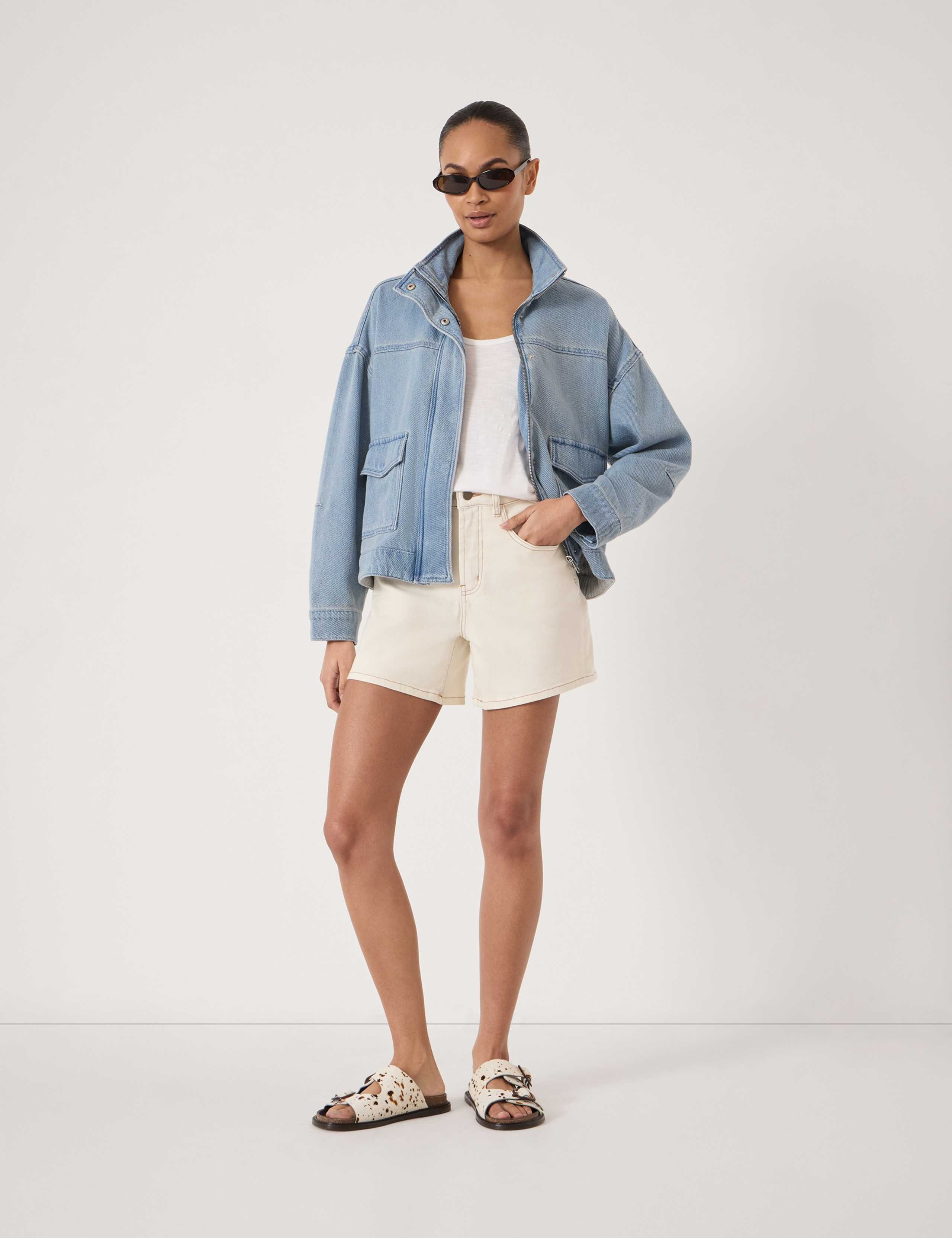Supersoft Stand Collar Denim Jacket 3 of 5