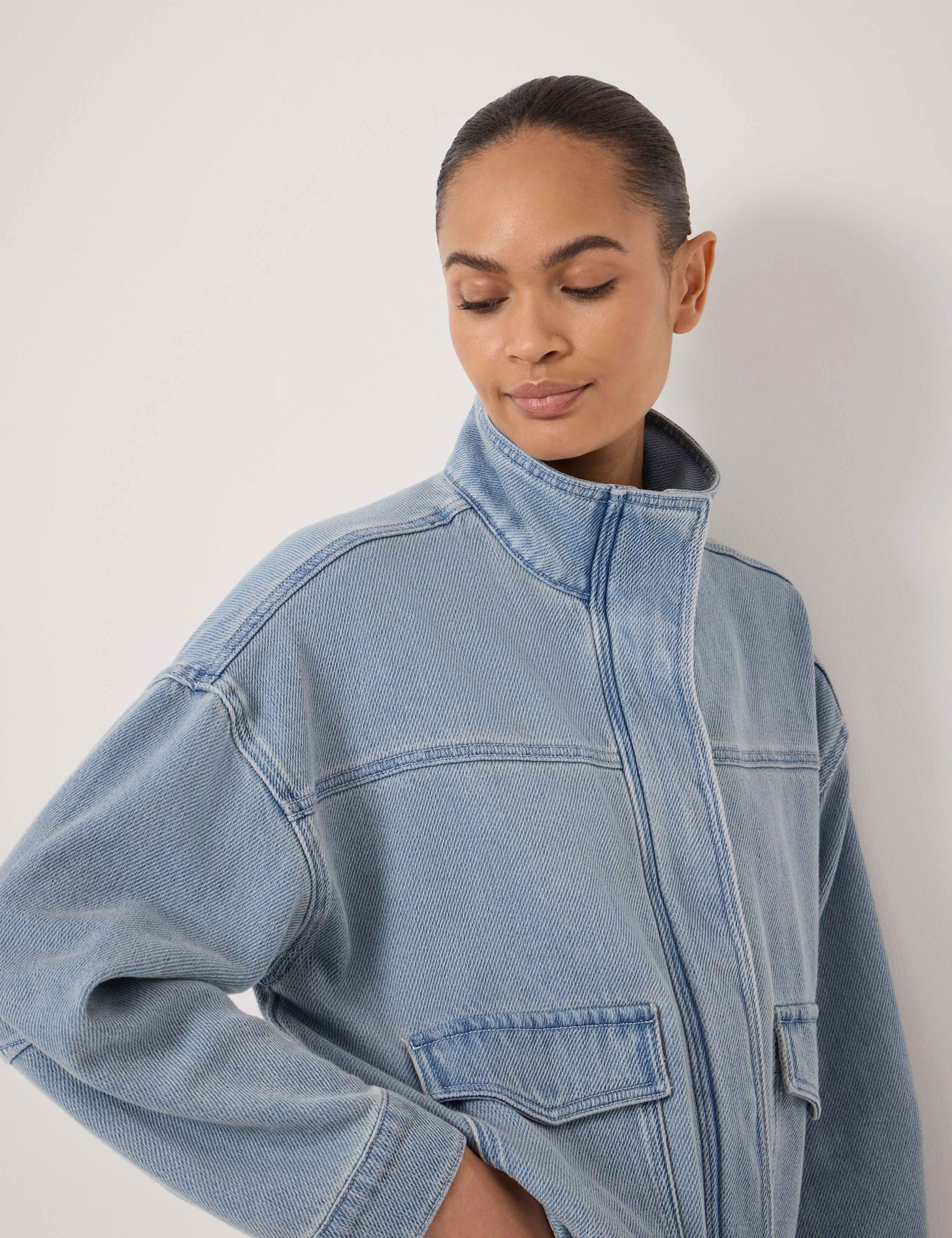 Supersoft Stand Collar Denim Jacket 5 of 5