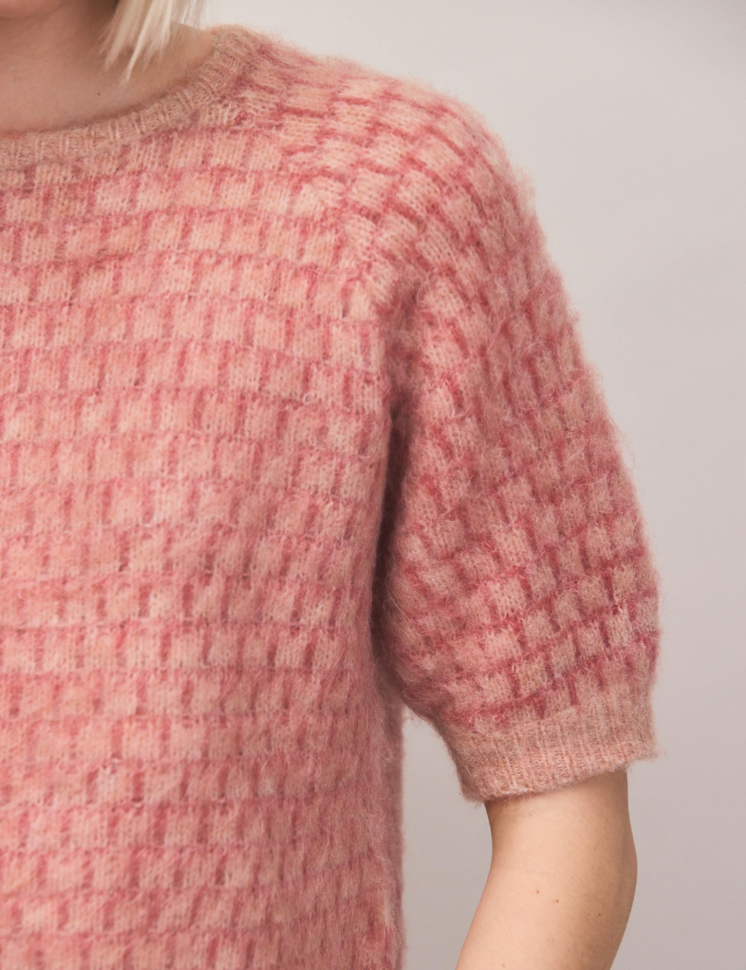 Textured Patterned Knitted Top with Alpaca 4 of 4