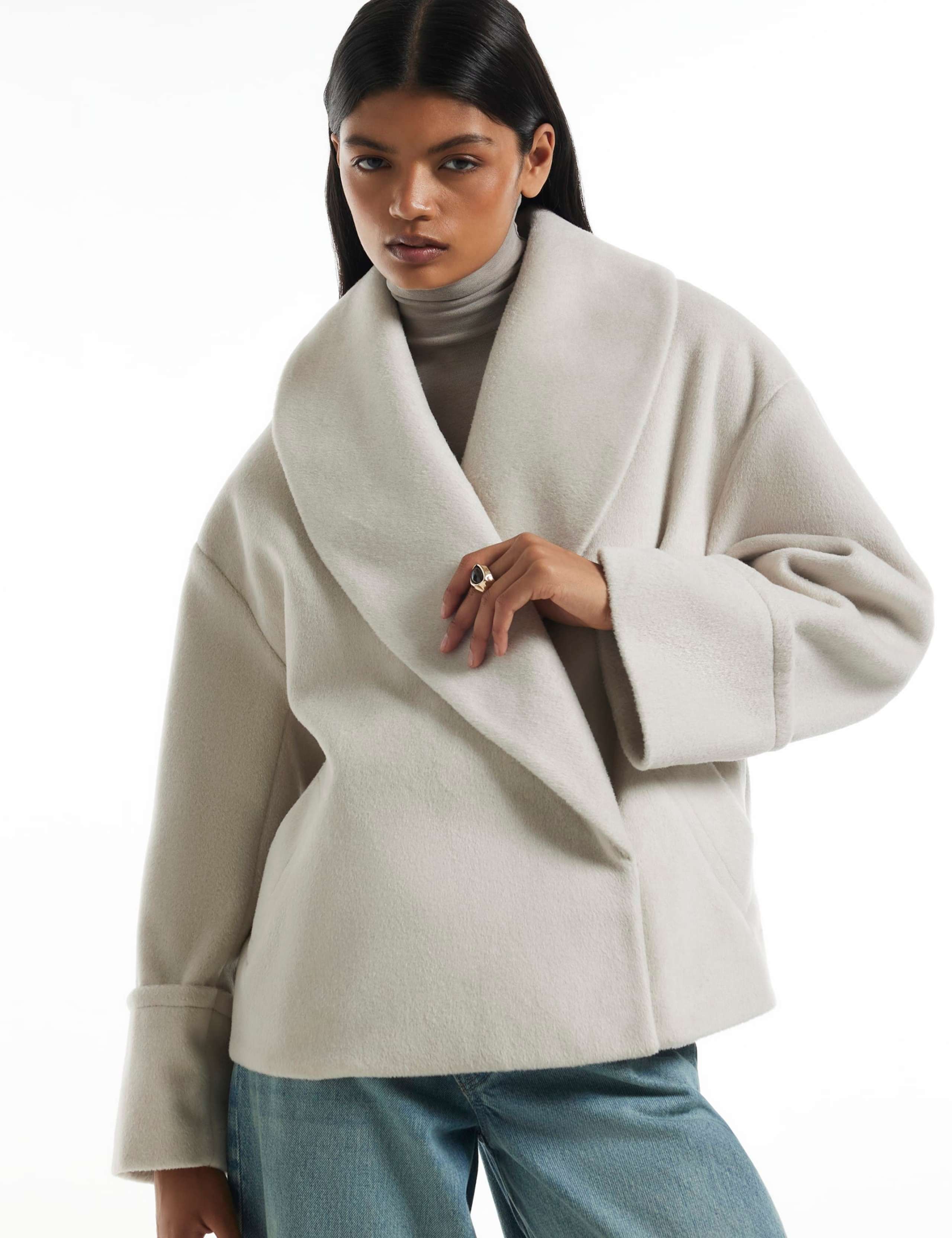 Shawl Collar Cocoon Coat 1 of 3