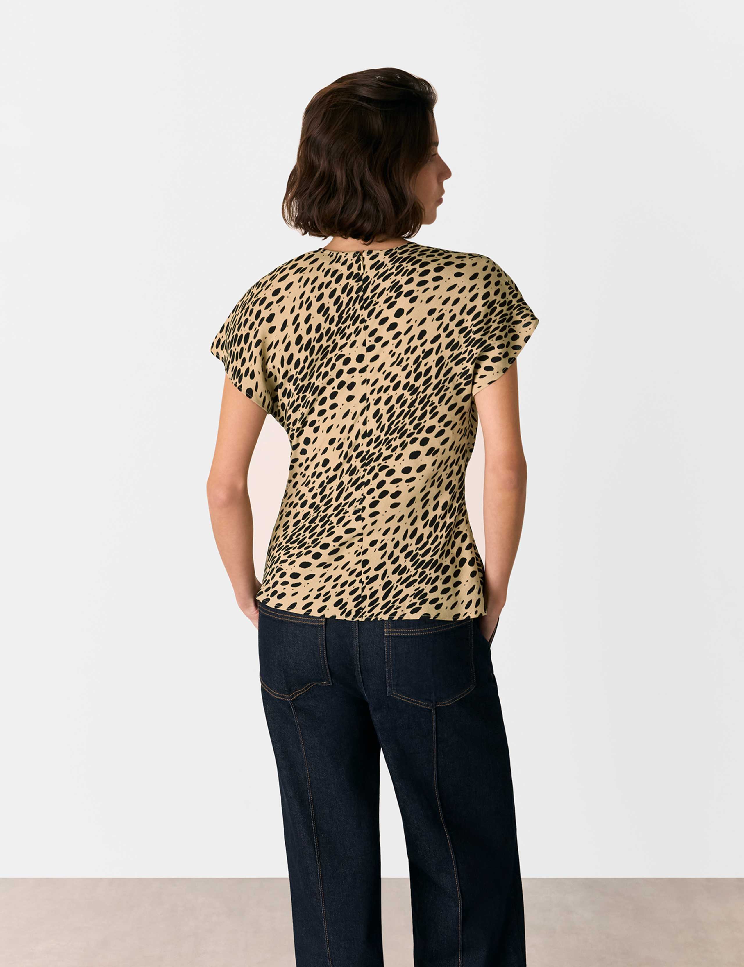 Animal Print V-Neck Twist Front Blouse 3 of 4