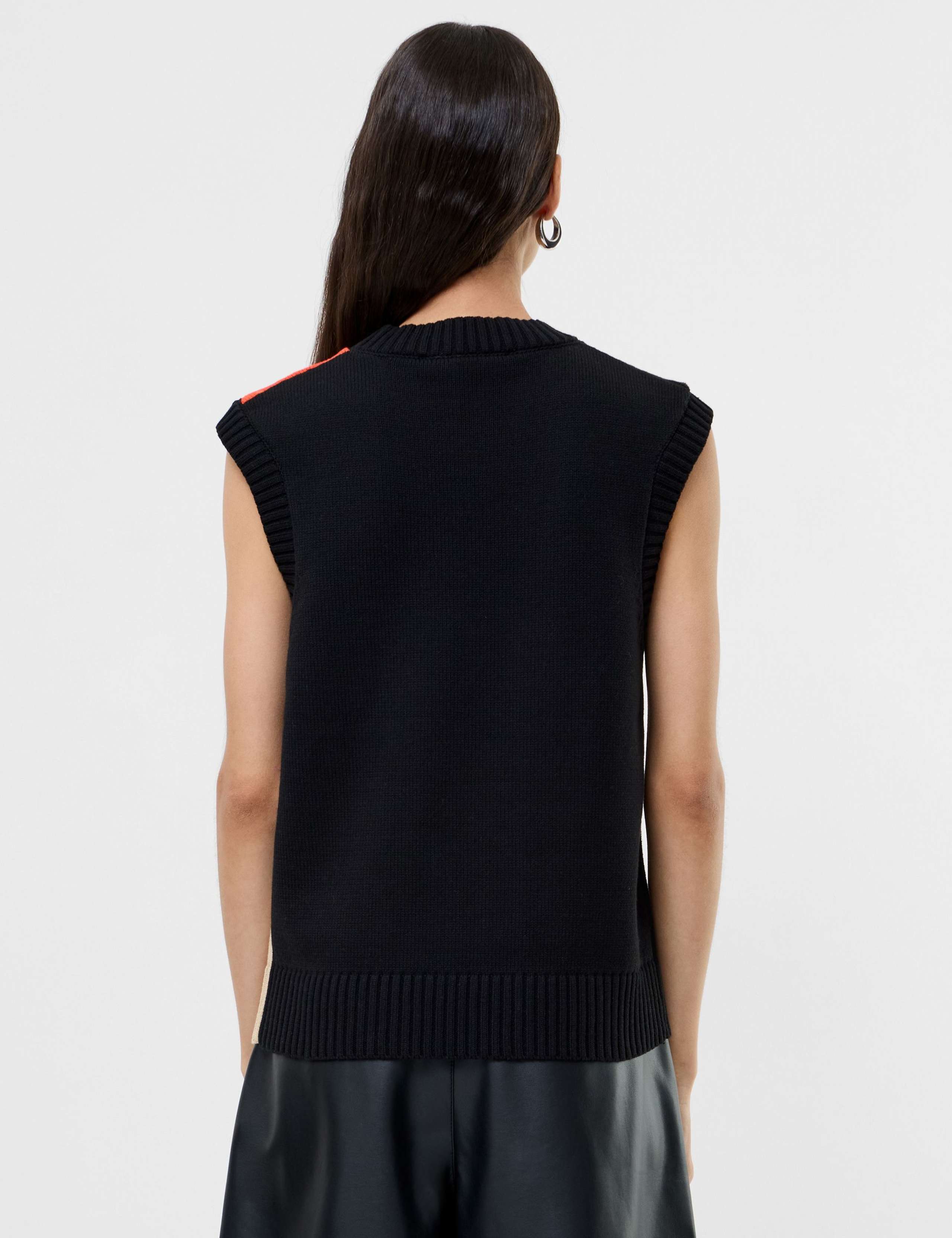 Cotton Rich Colour Block Knitted Vest 3 of 3