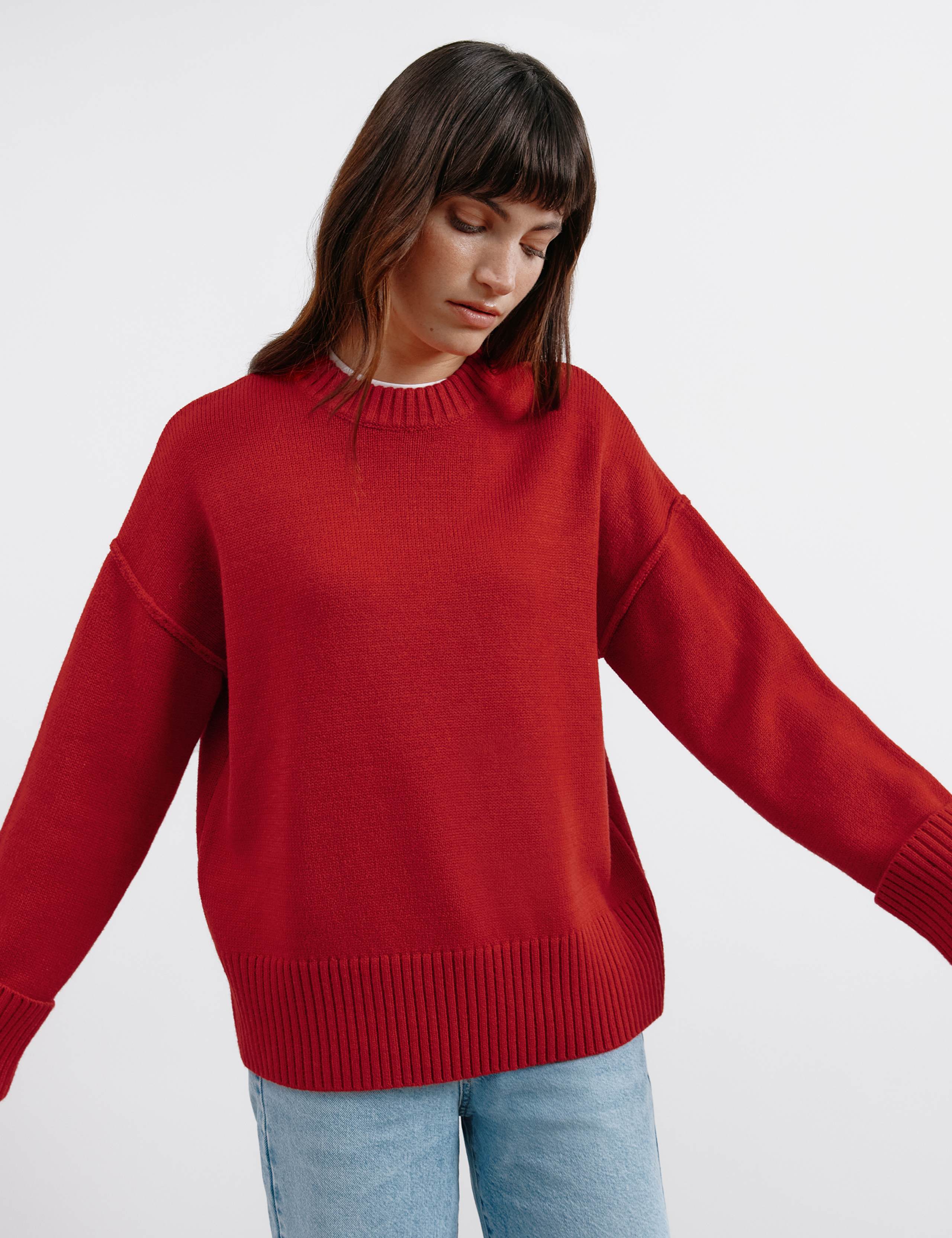 Textured Crew Neck Jumper with Wool 1 of 5