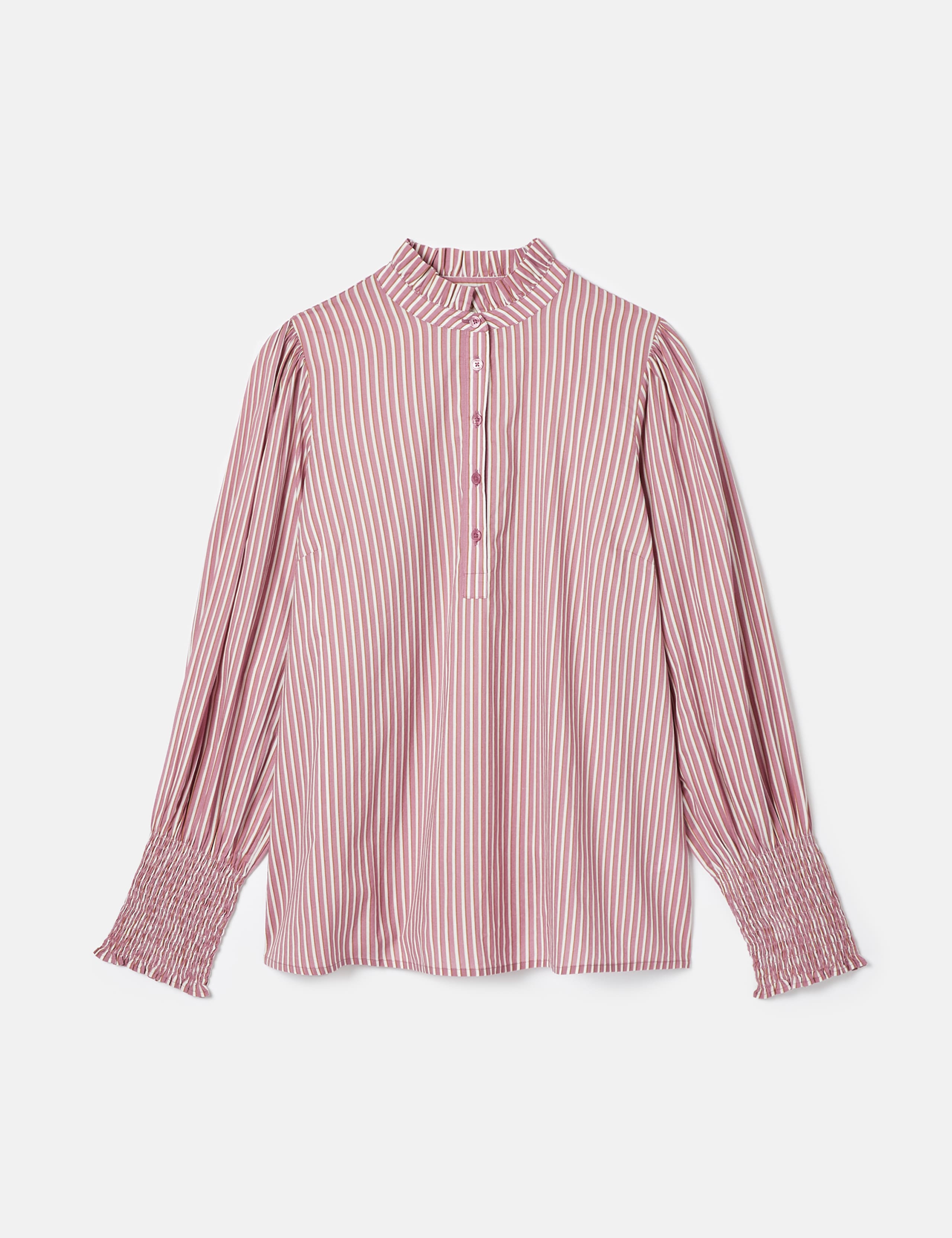 【美品】JNHearts Frill Stripe blouse Navy big collar frill half blouse / stripe | wee9s | ウィークス