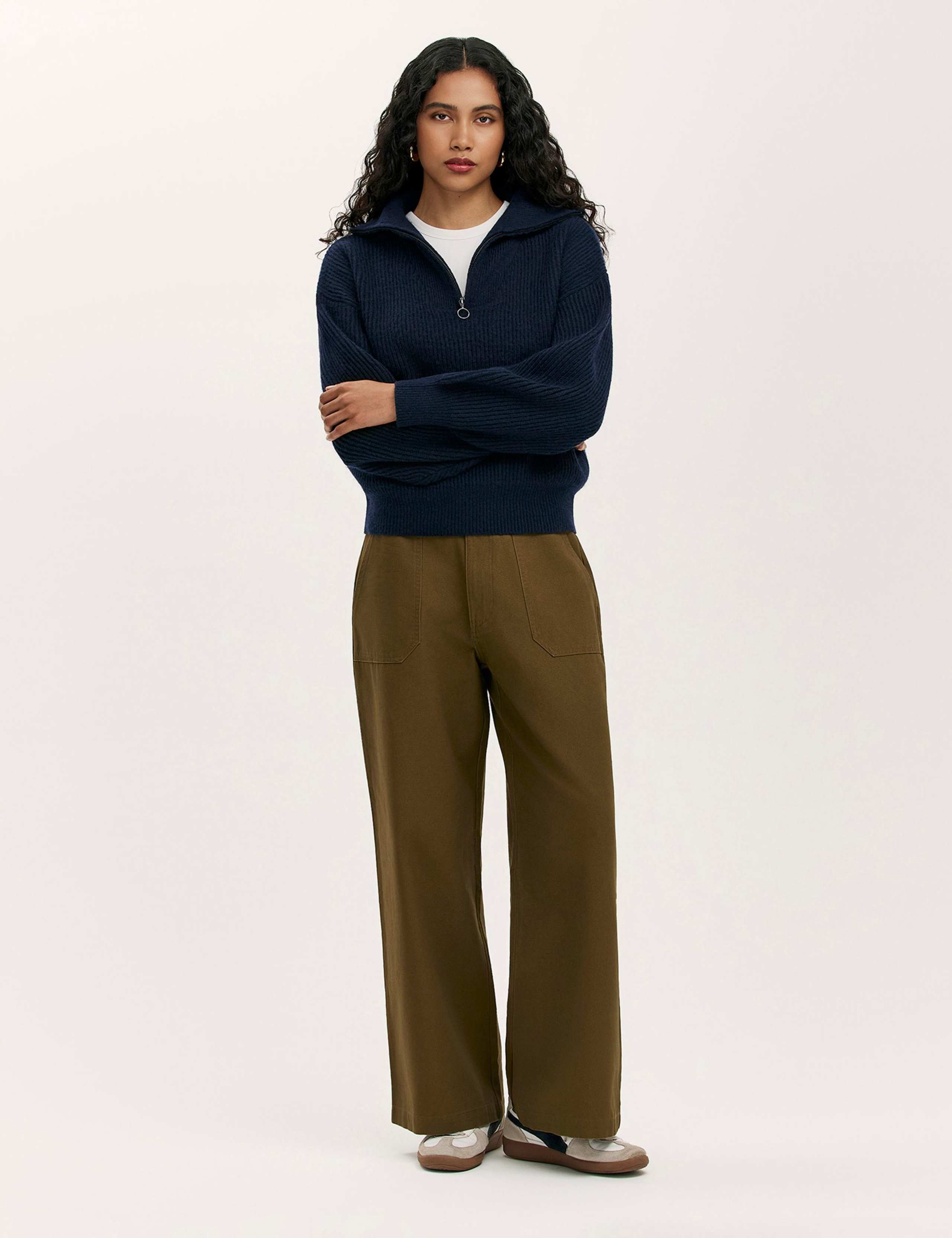 Ribbed Funnel Neck Half Zip Jumper 2 of 4