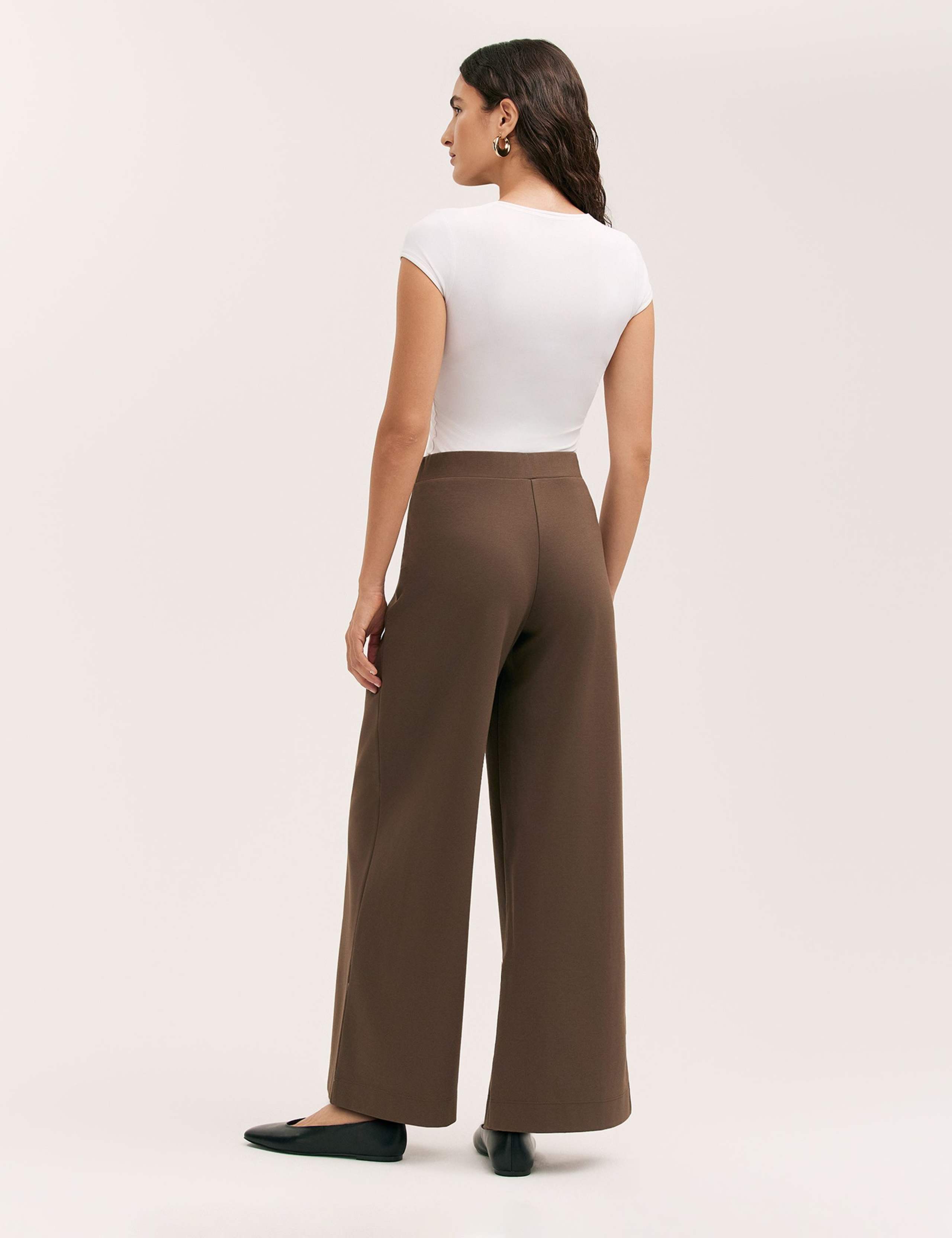 Jersey Elasticated Waist Wide Leg Trousers 3 of 4