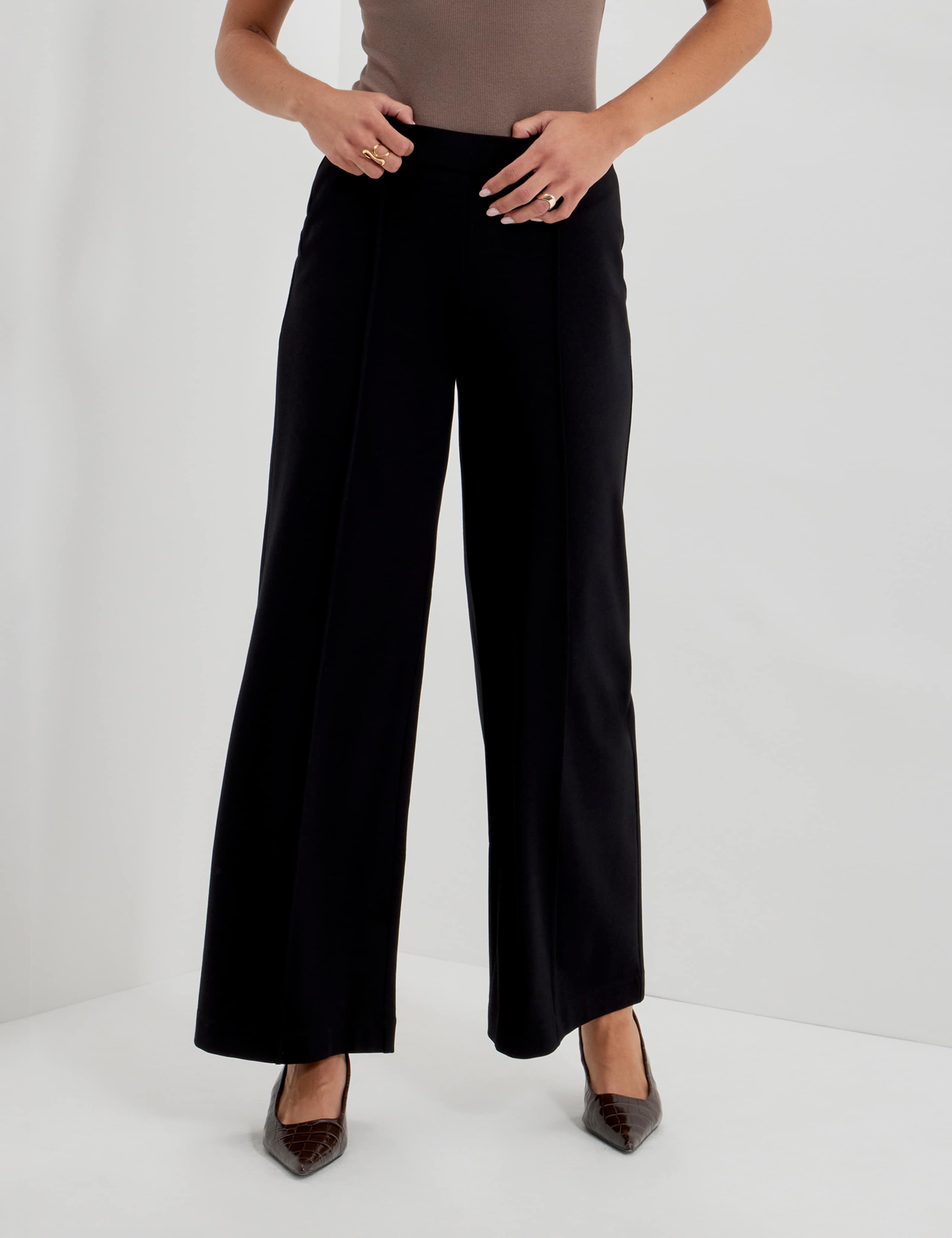 Jersey Elasticated Waist Wide Leg Trousers 6 of 10