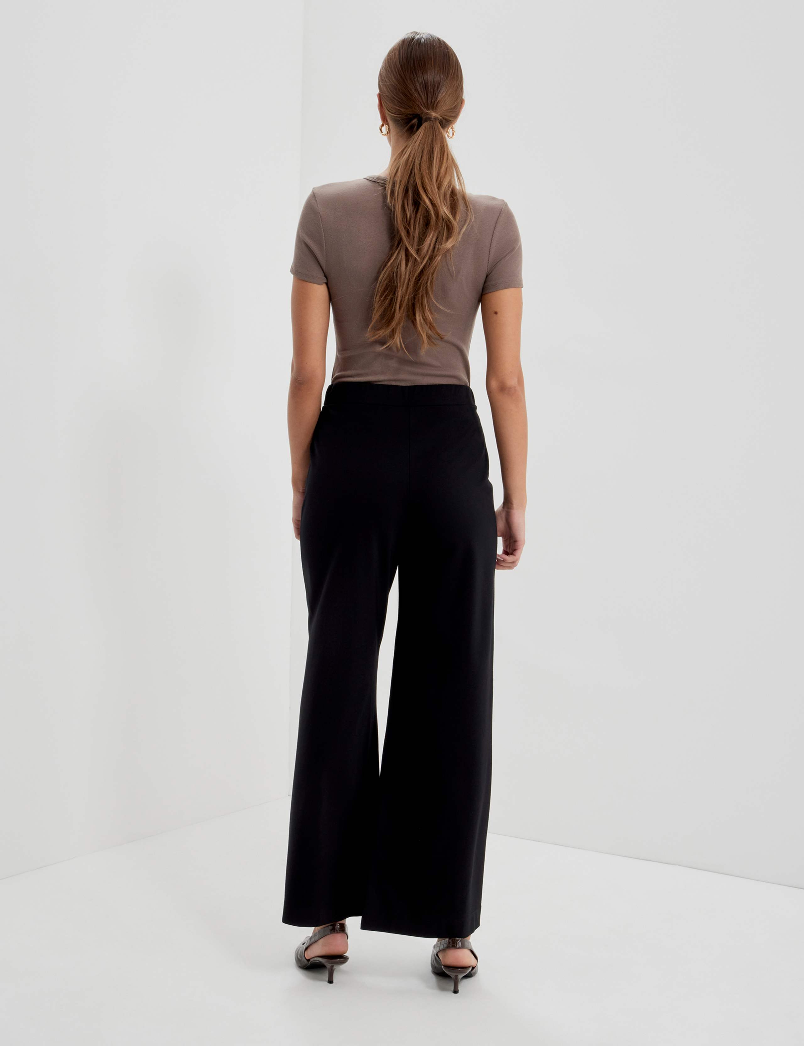 Jersey Elasticated Waist Wide Leg Trousers 10 of 10