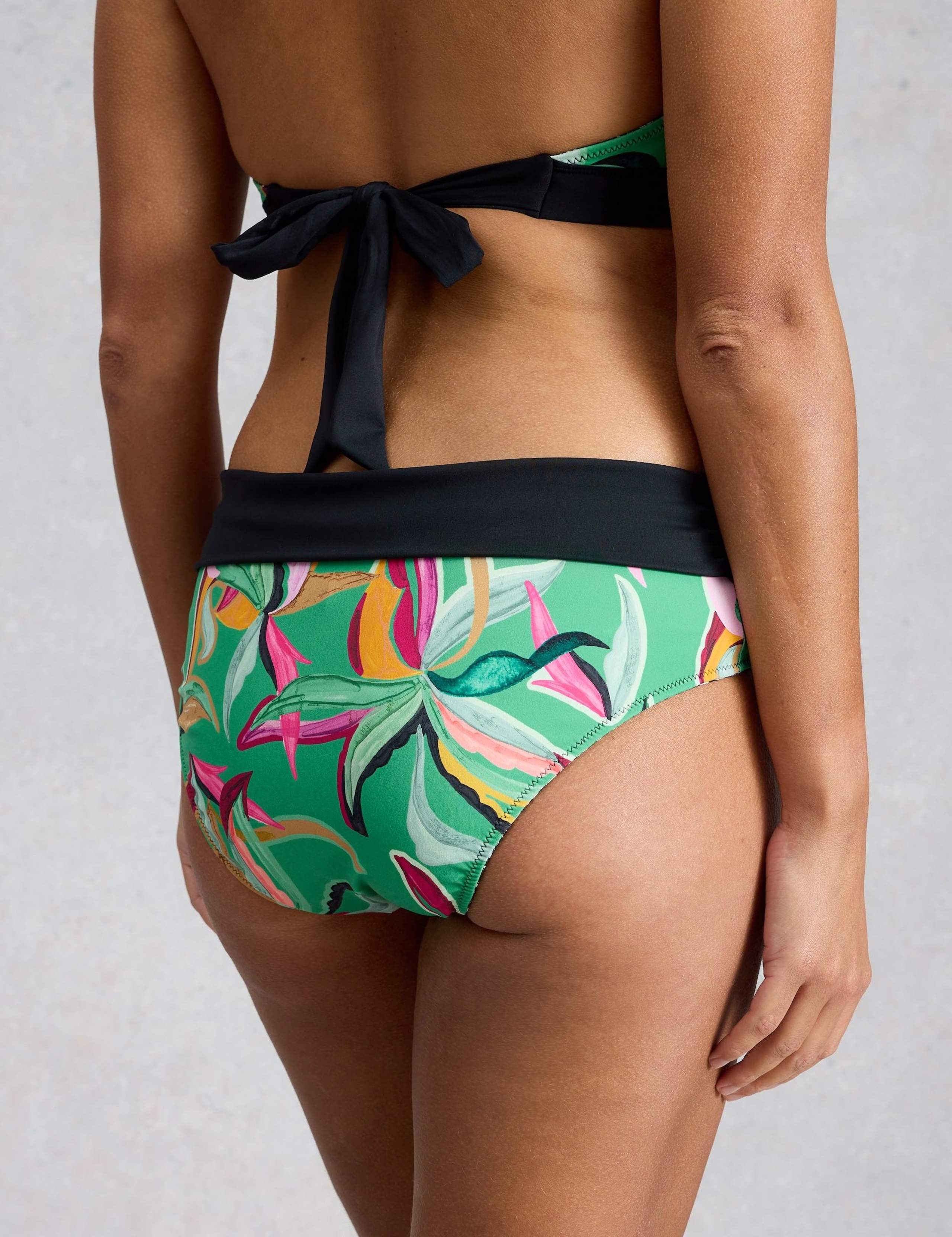 Printed Reversible Roll Top Bikini Bottoms 3 of 6