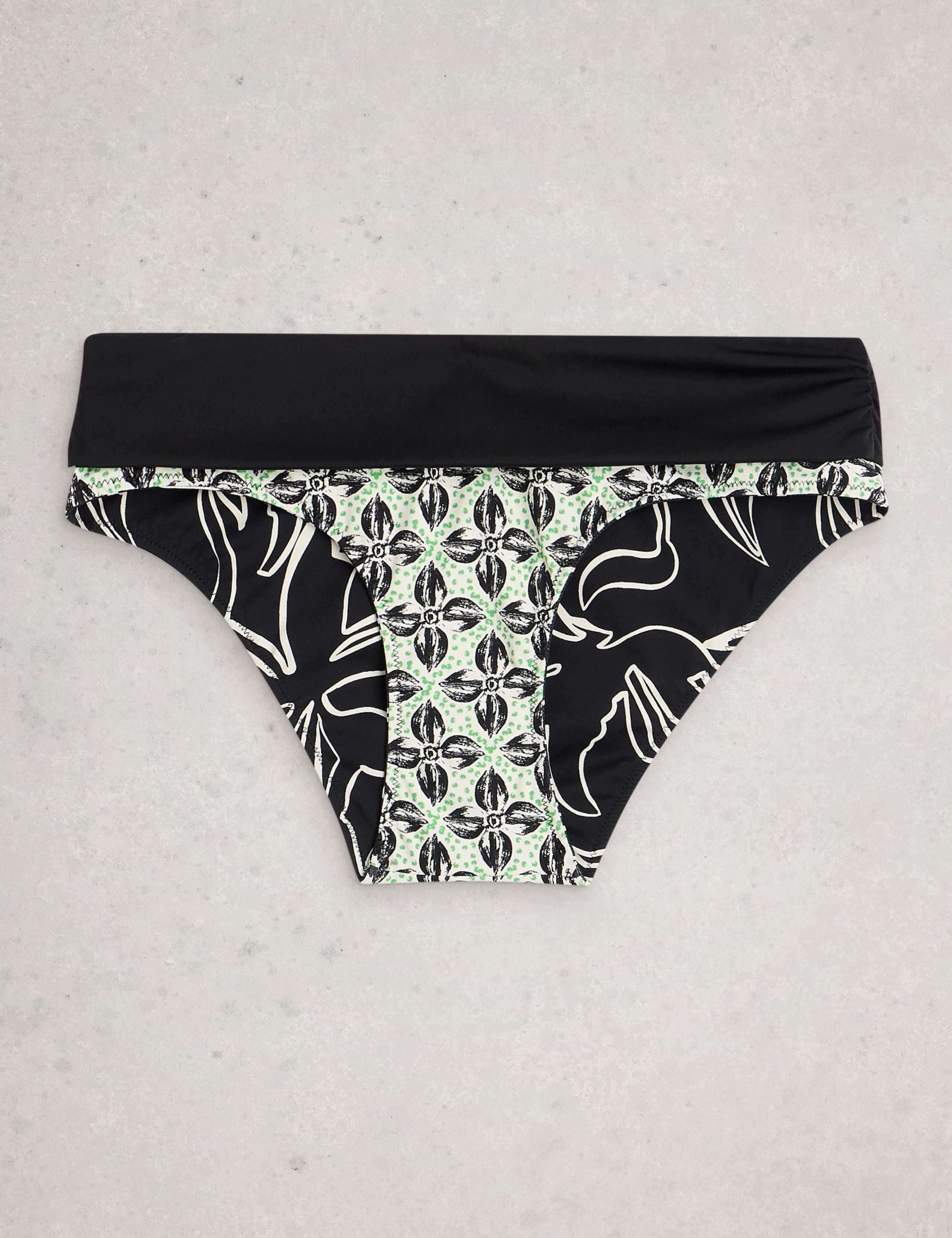 Printed Reversible Roll Top Bikini Bottoms 6 of 7