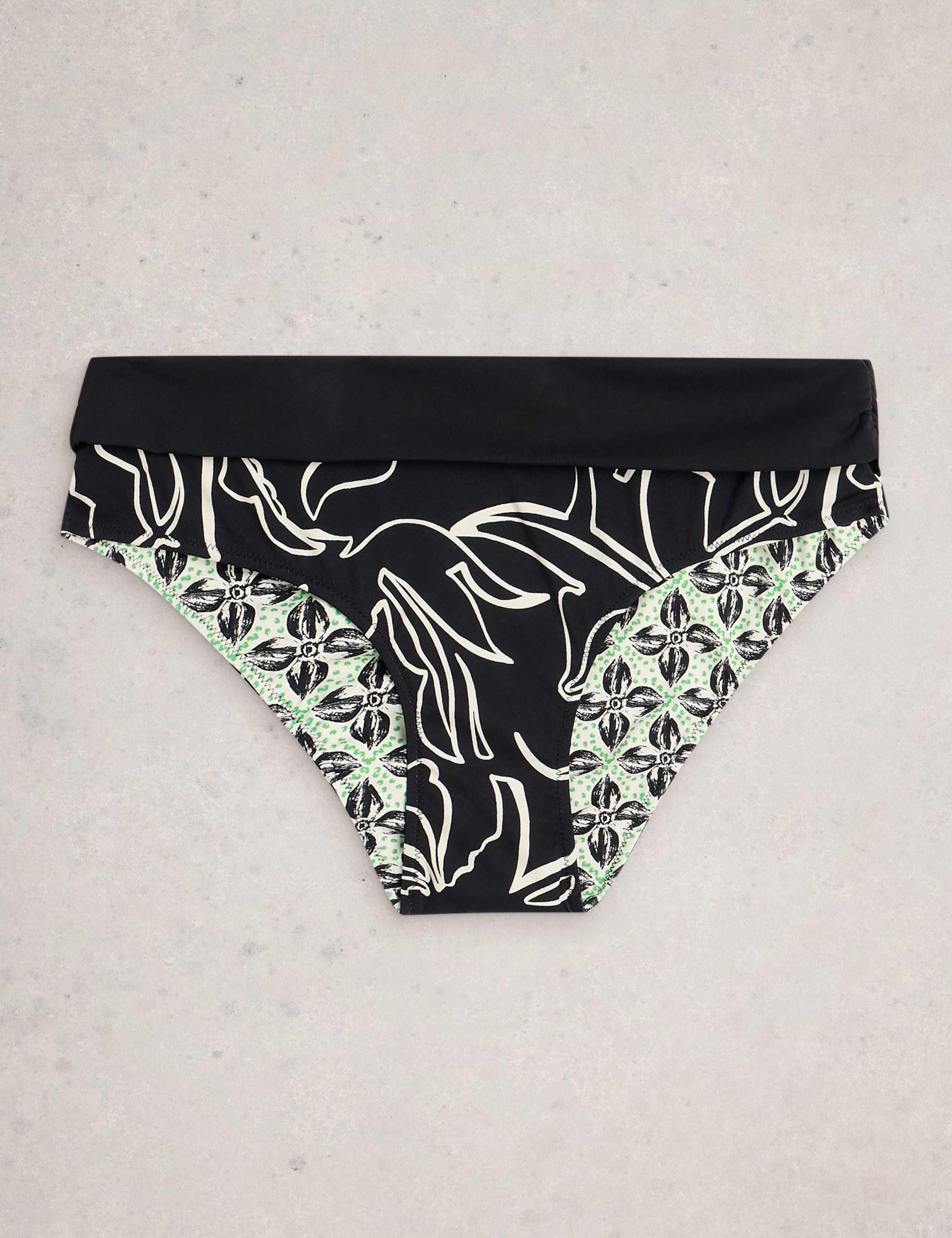 Printed Reversible Roll Top Bikini Bottoms 2 of 7