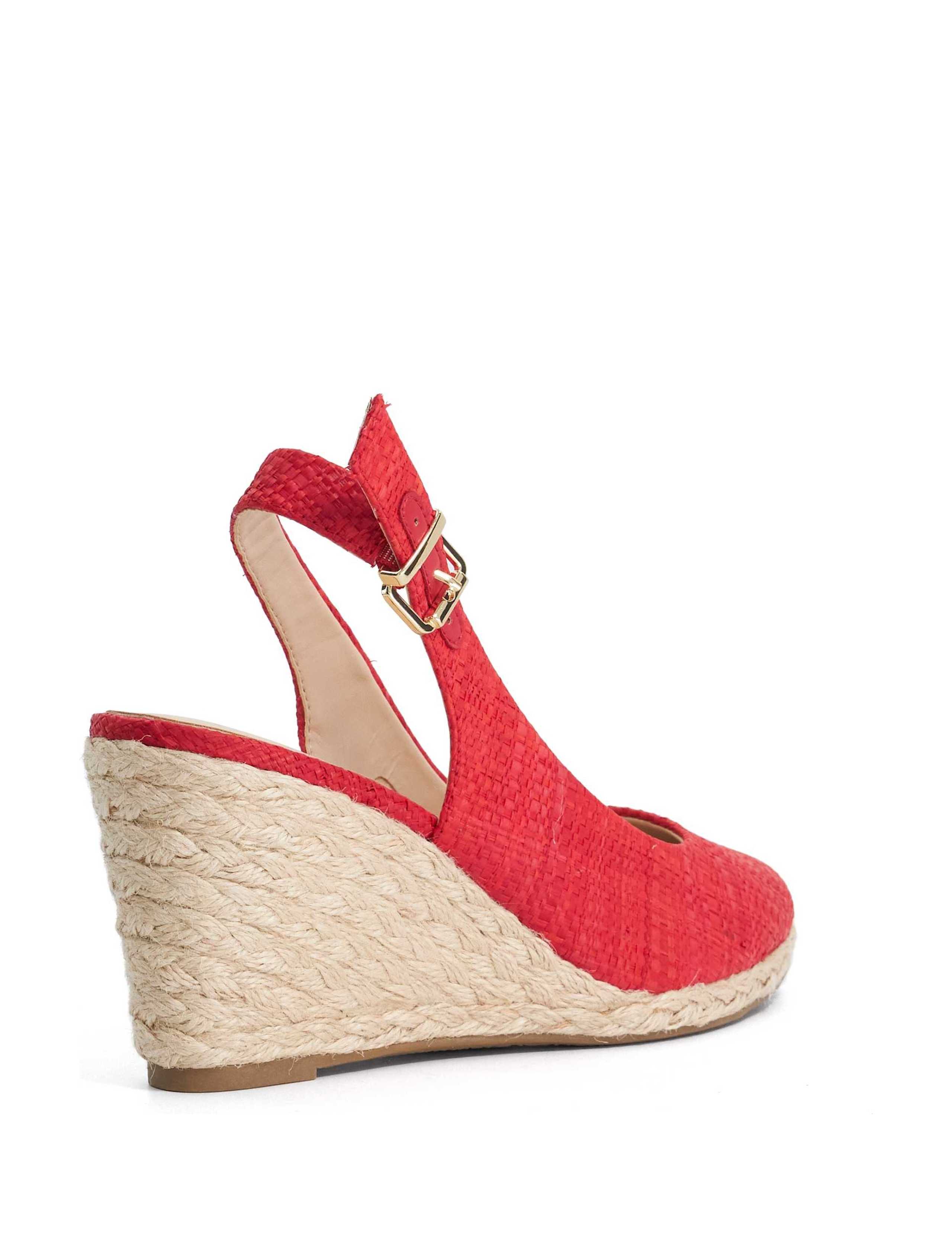 Leather Wide Fit Wedge Slingback Sandals 6 of 6