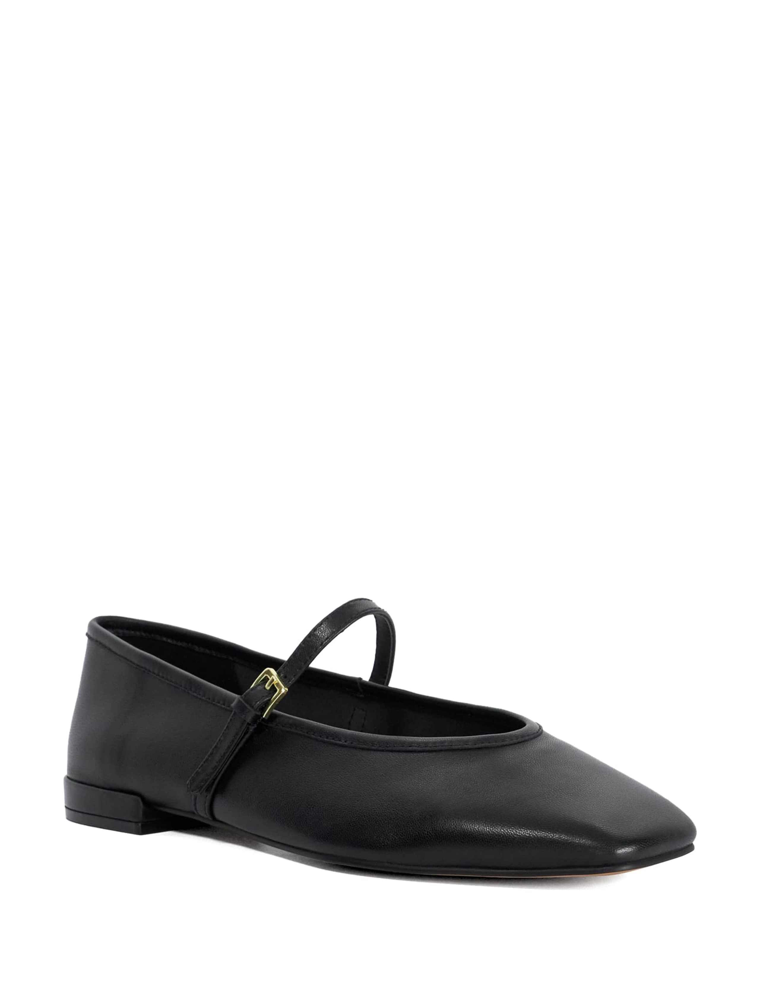 Wide Fit Leather Mary Jane Ballet Pumps 3 of 5