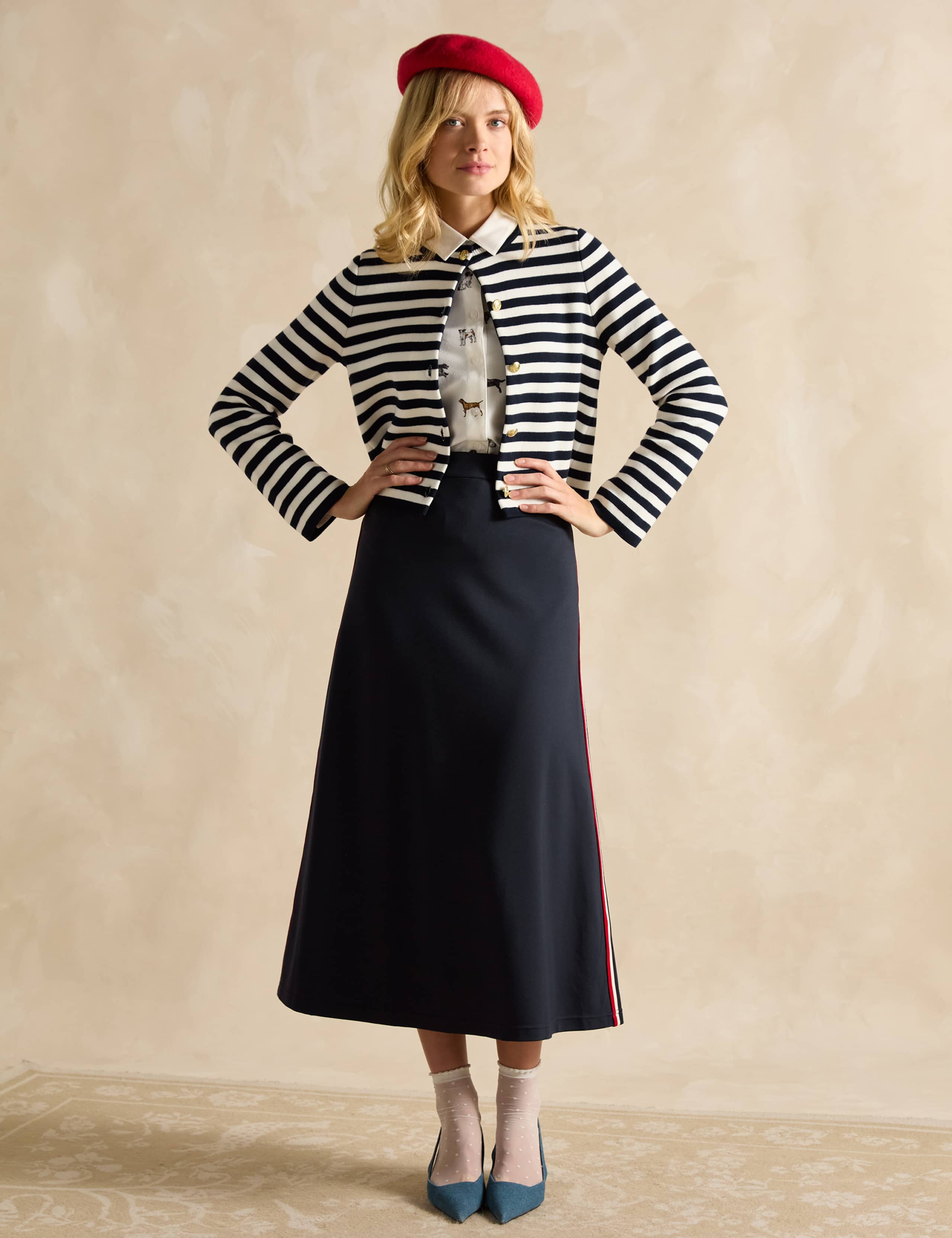 Striped Midaxi A-Line Skirt 2 of 6