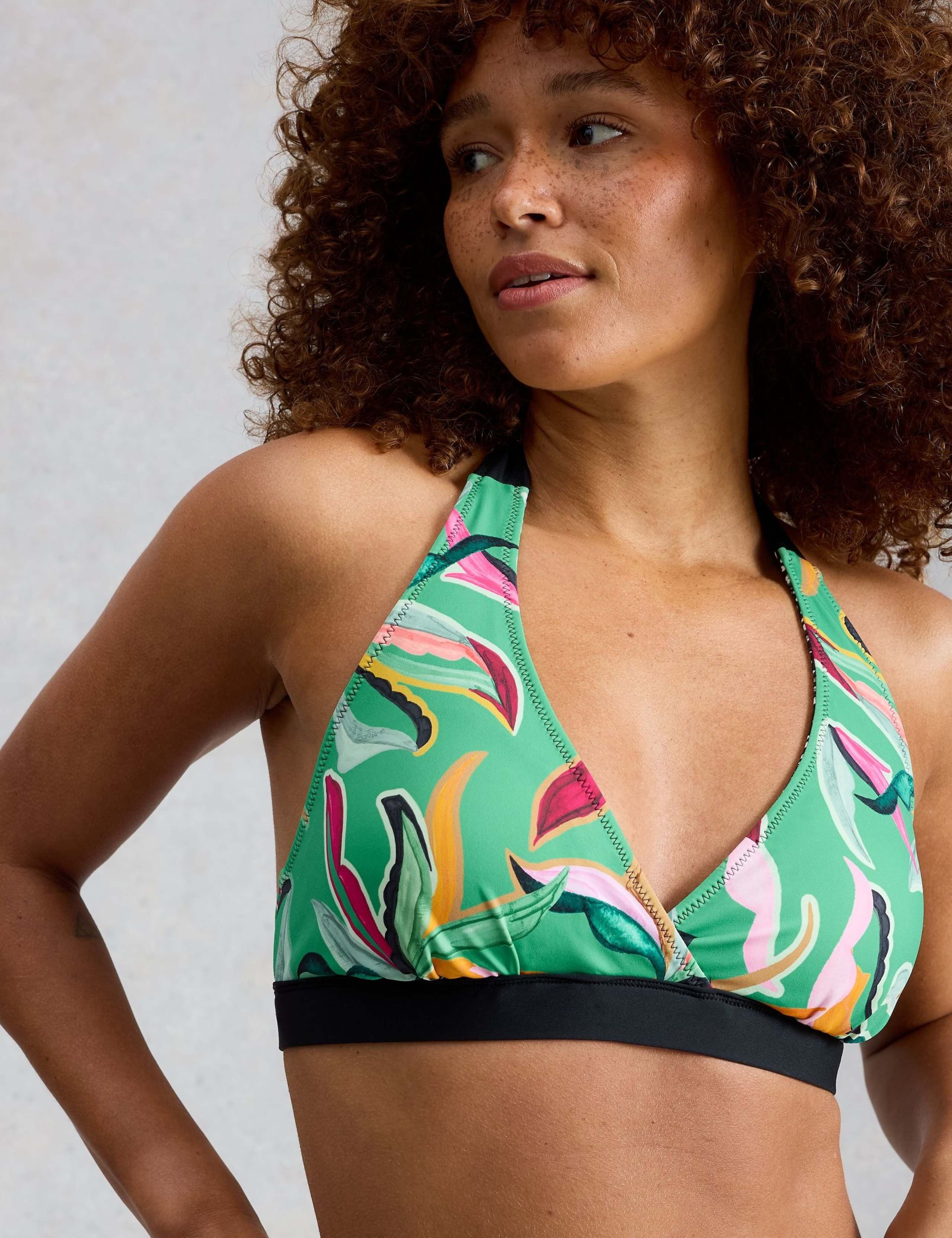 Printed Reversible Halterneck Bikini Top 6 of 7