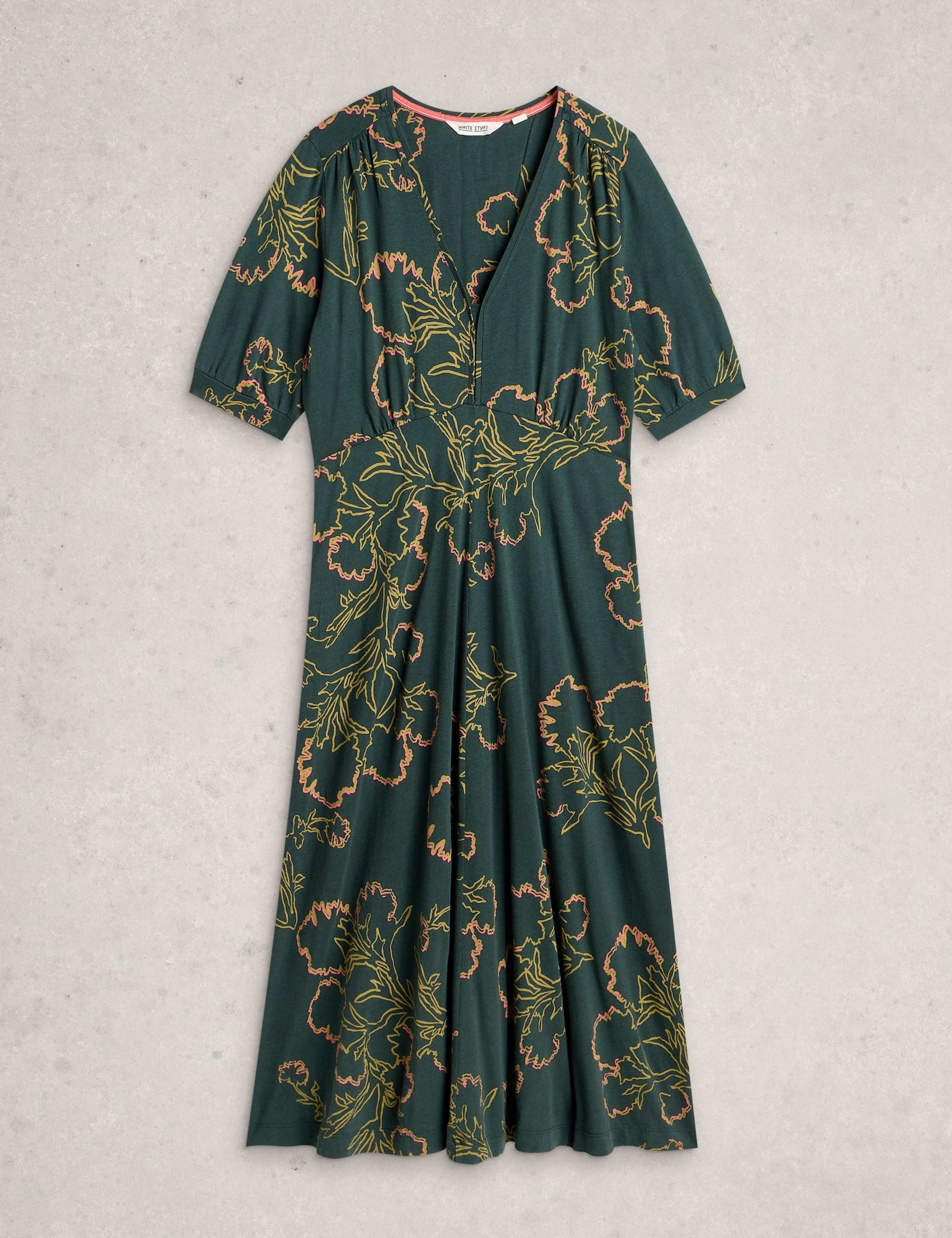 Jersey Floral Midi Tea Dress 2 of 6