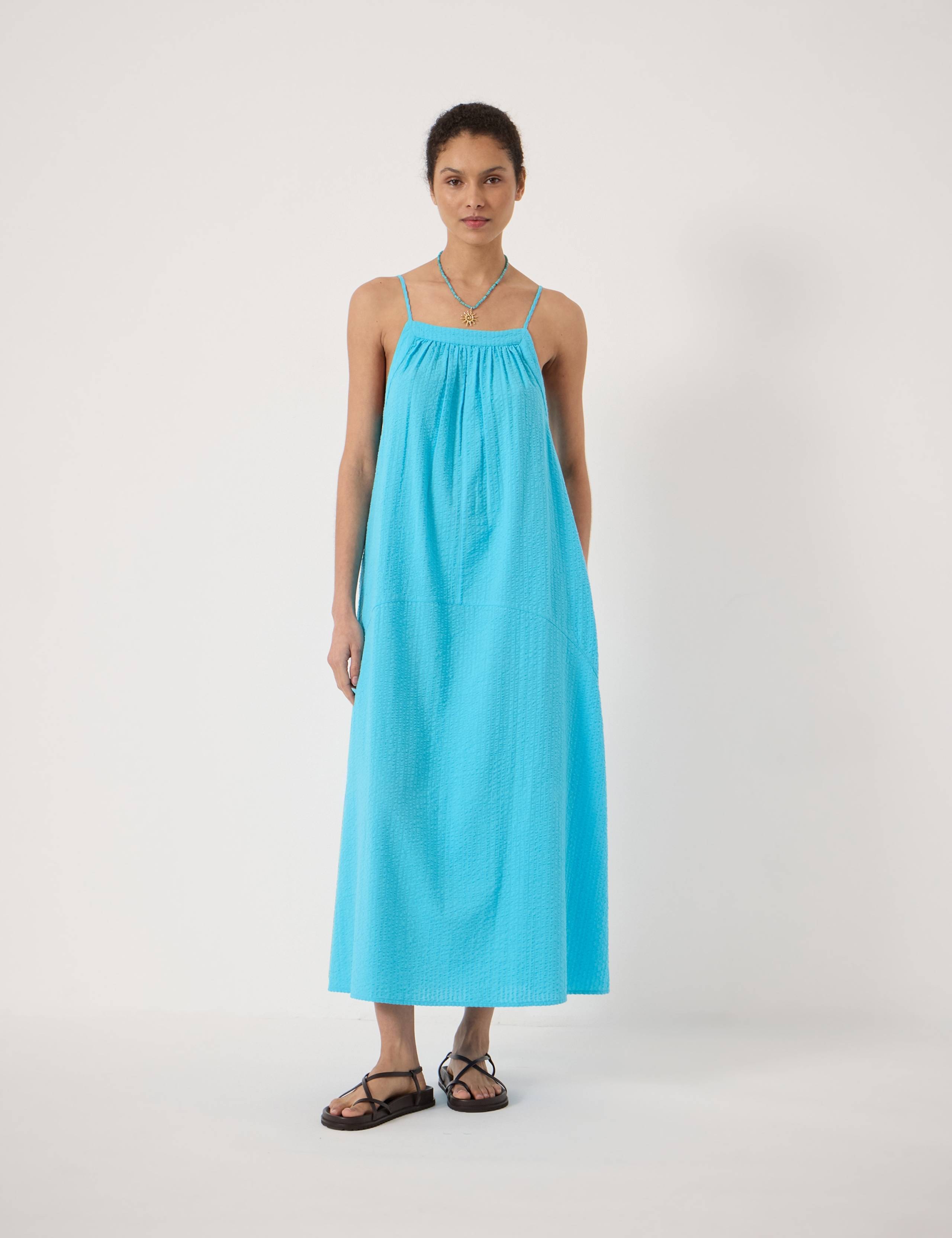 Pure Cotton Textured Midi Beach Dress 1 of 7